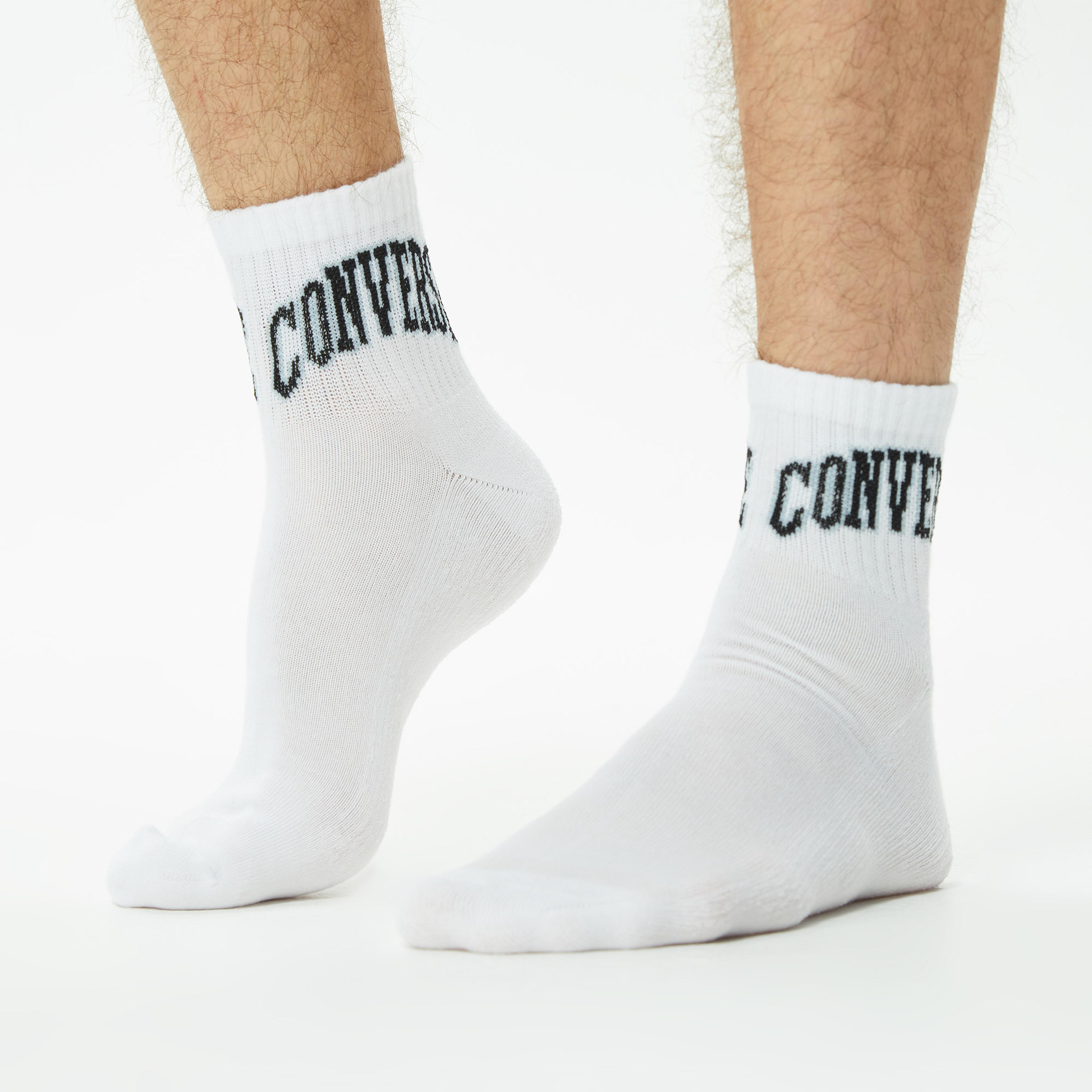 Converse Chuck Taylor Crew 3'lü Erkek Gri/Siyah/Beyaz Çorap