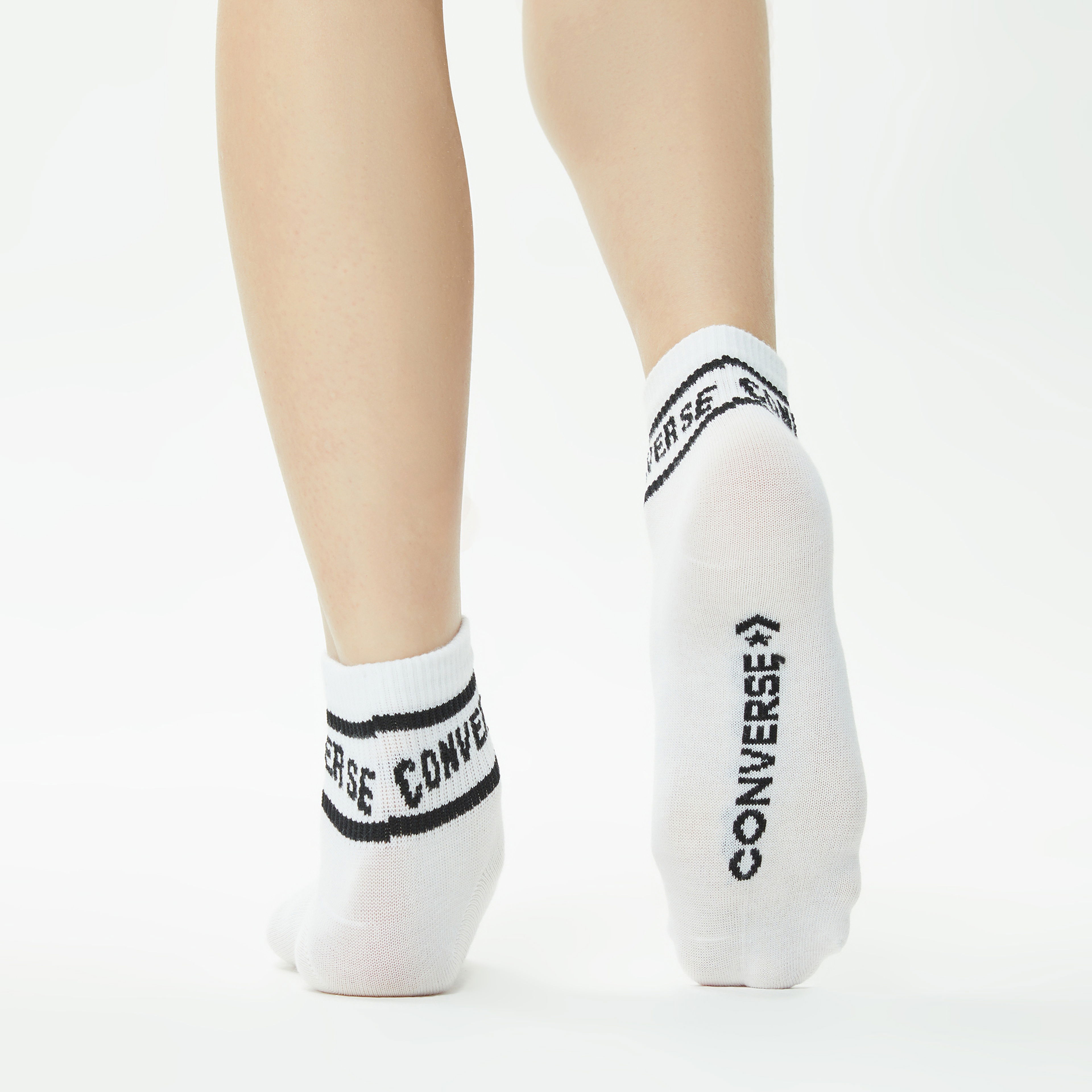 Converse Chuck Taylor Crew 3'lü Kadın Gri/Siyah/Beyaz Çorap