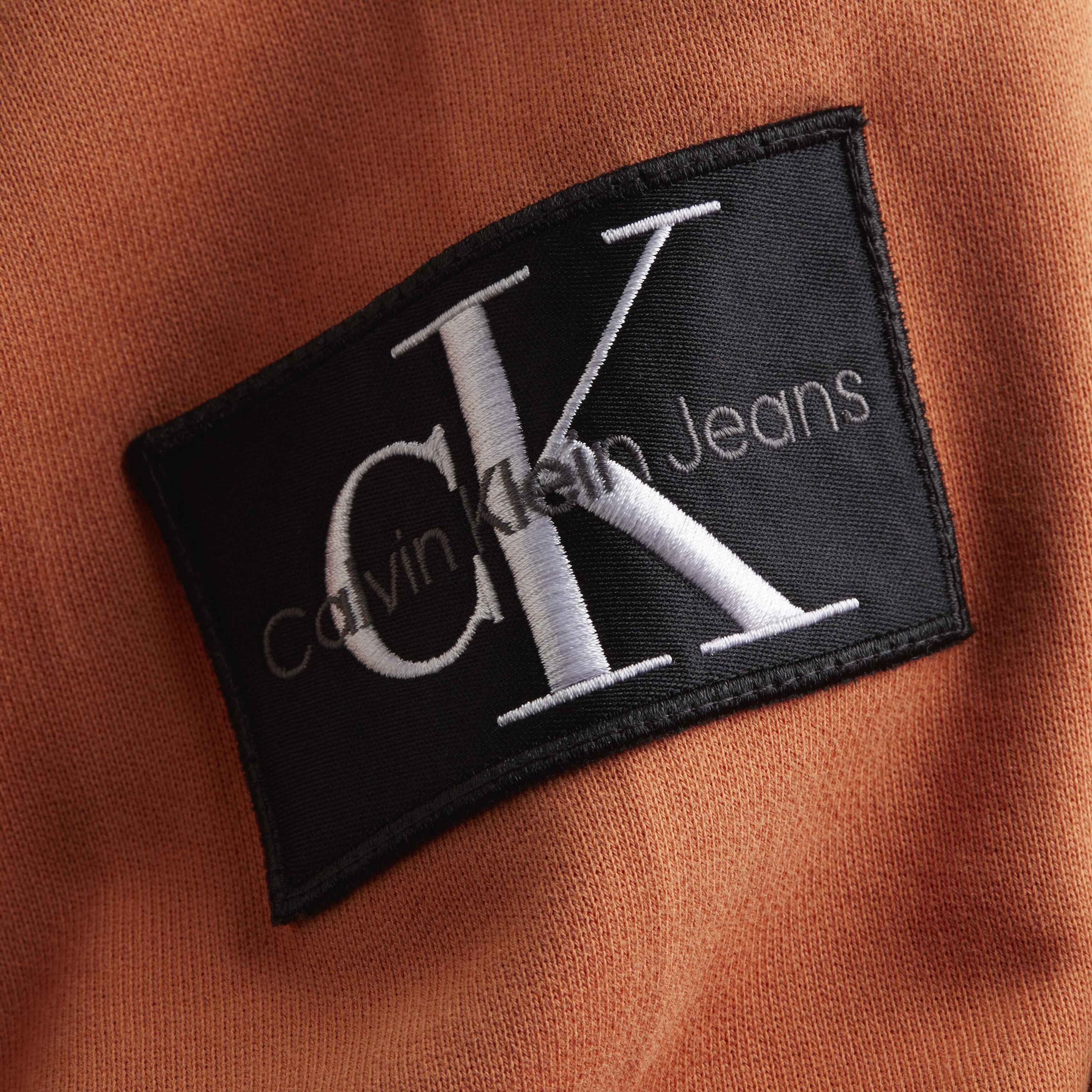 Calvin Klein Jeans Badge Hoodie Erkek Turuncu Rugby & Sweatshırt