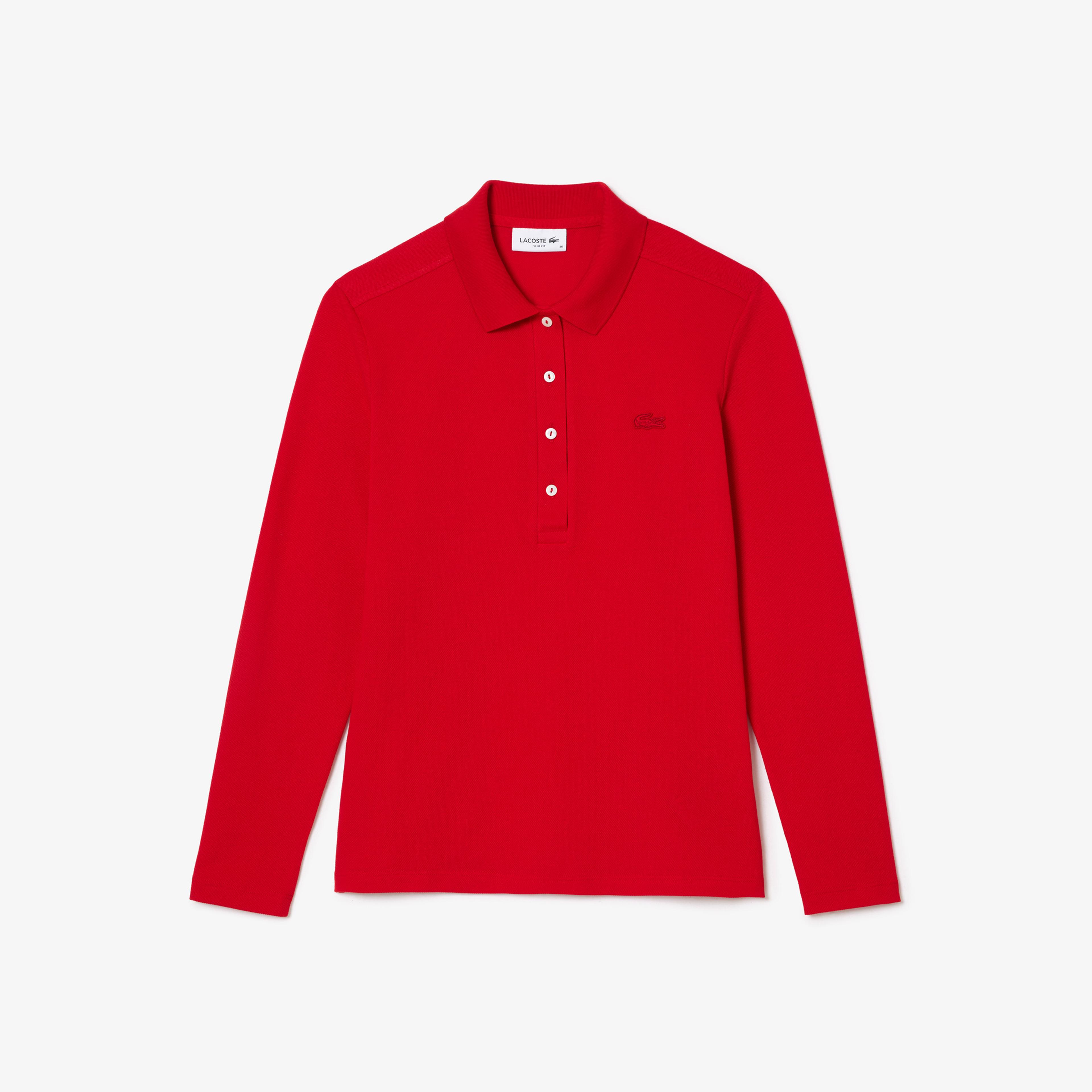 Lacoste Kadın Slim Fit Kırmızı Polo