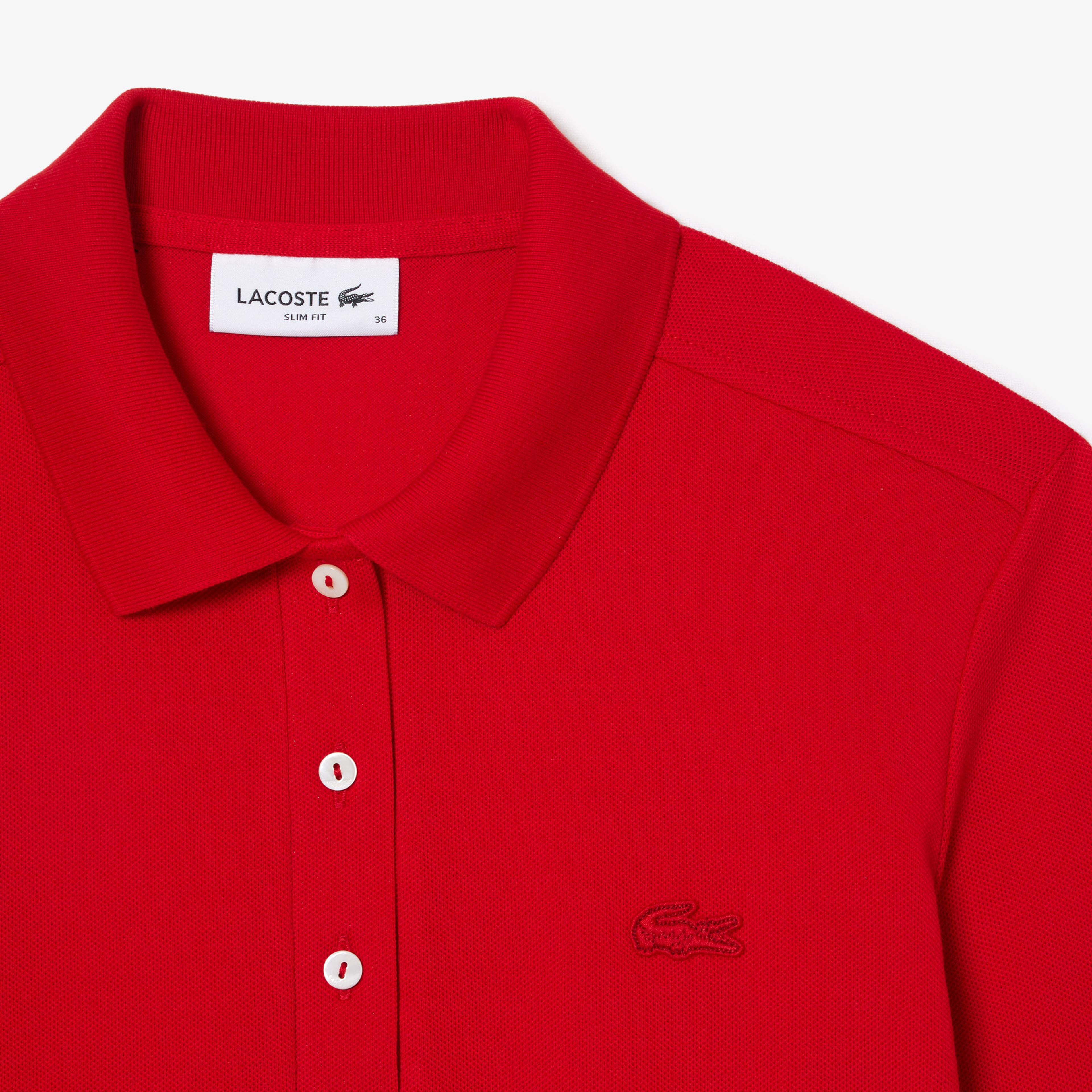 Lacoste Kadın Slim Fit Kırmızı Polo
