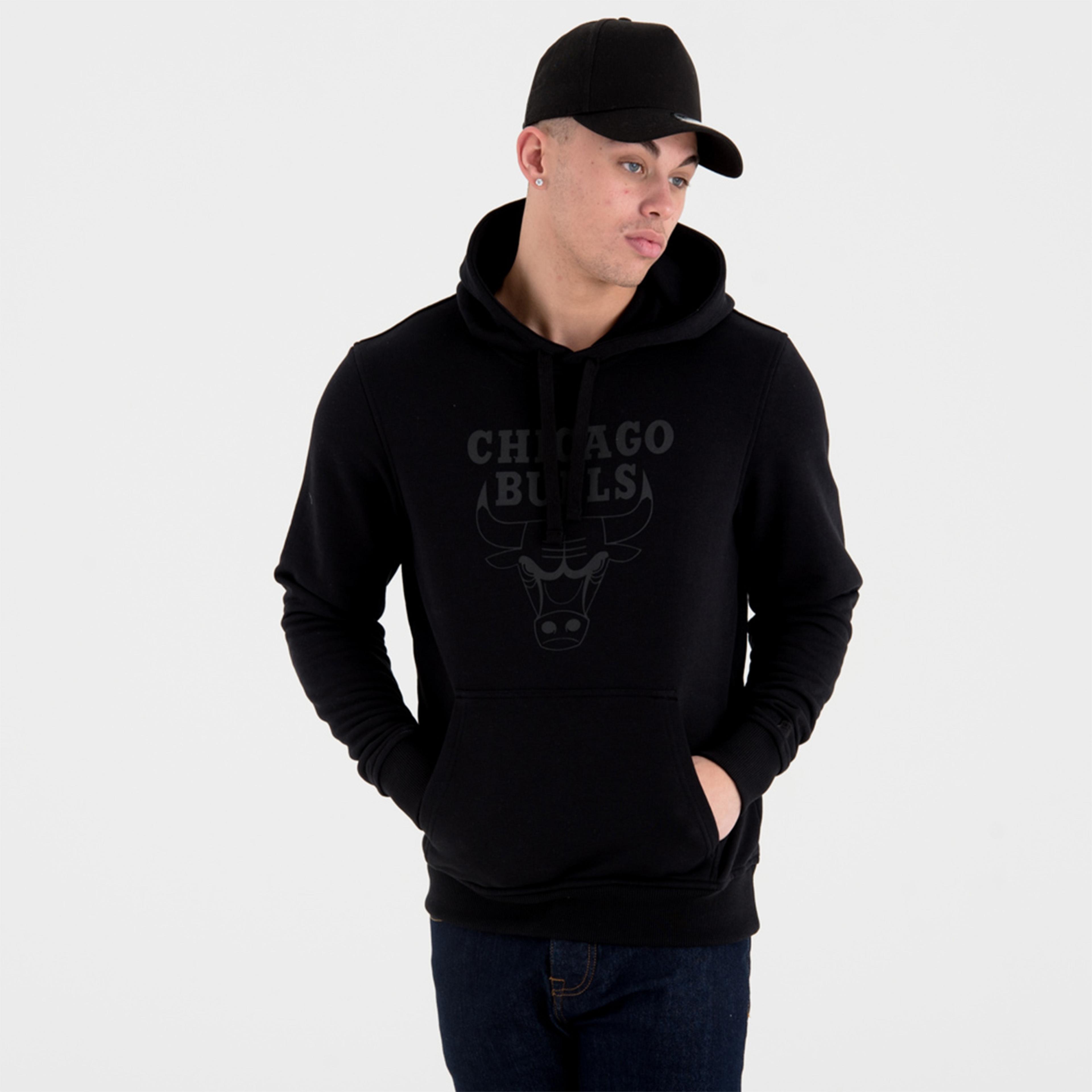 New Era NBA Chicago Bulls Erkek Siyah Hoodie