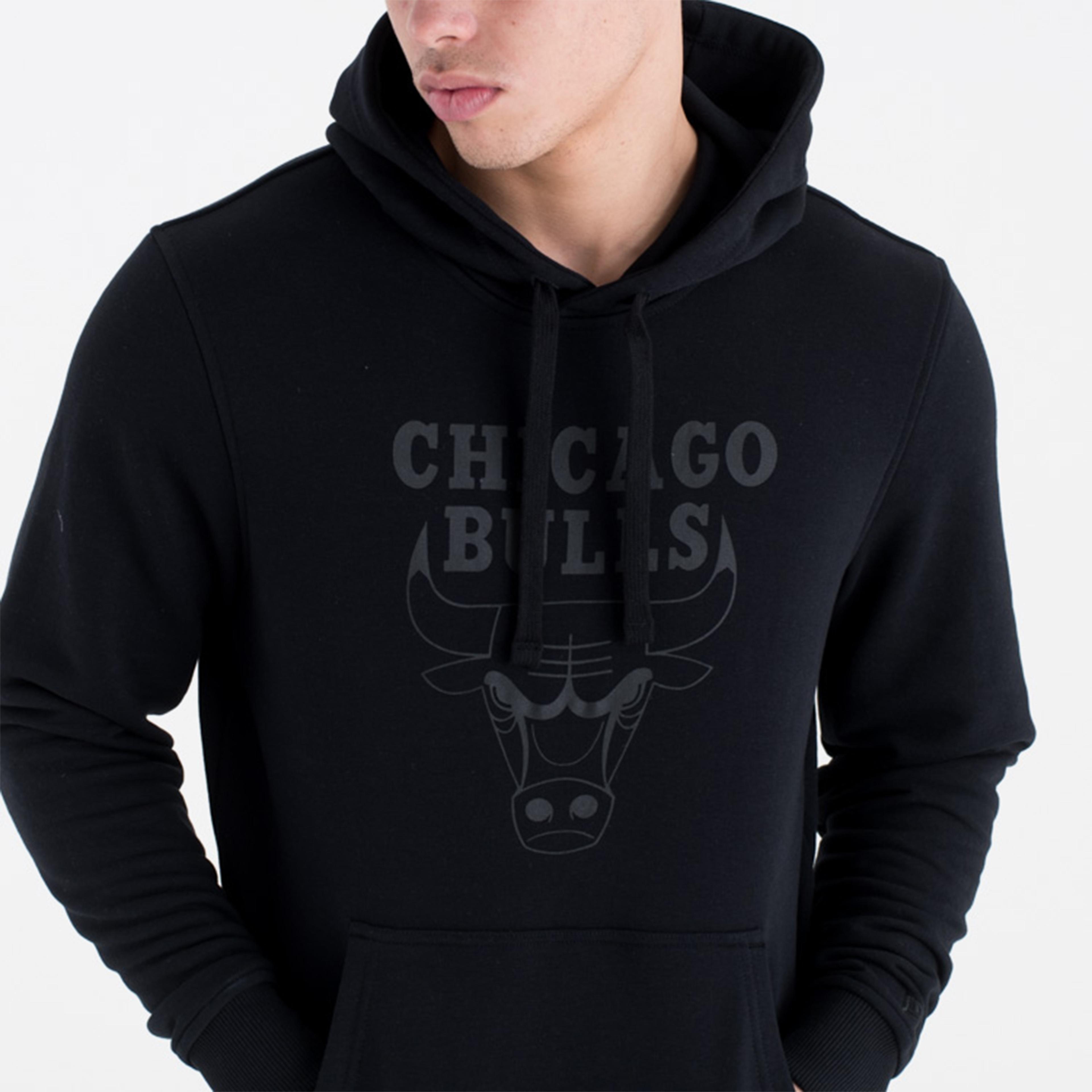 New Era NBA Chicago Bulls Erkek Siyah Hoodie