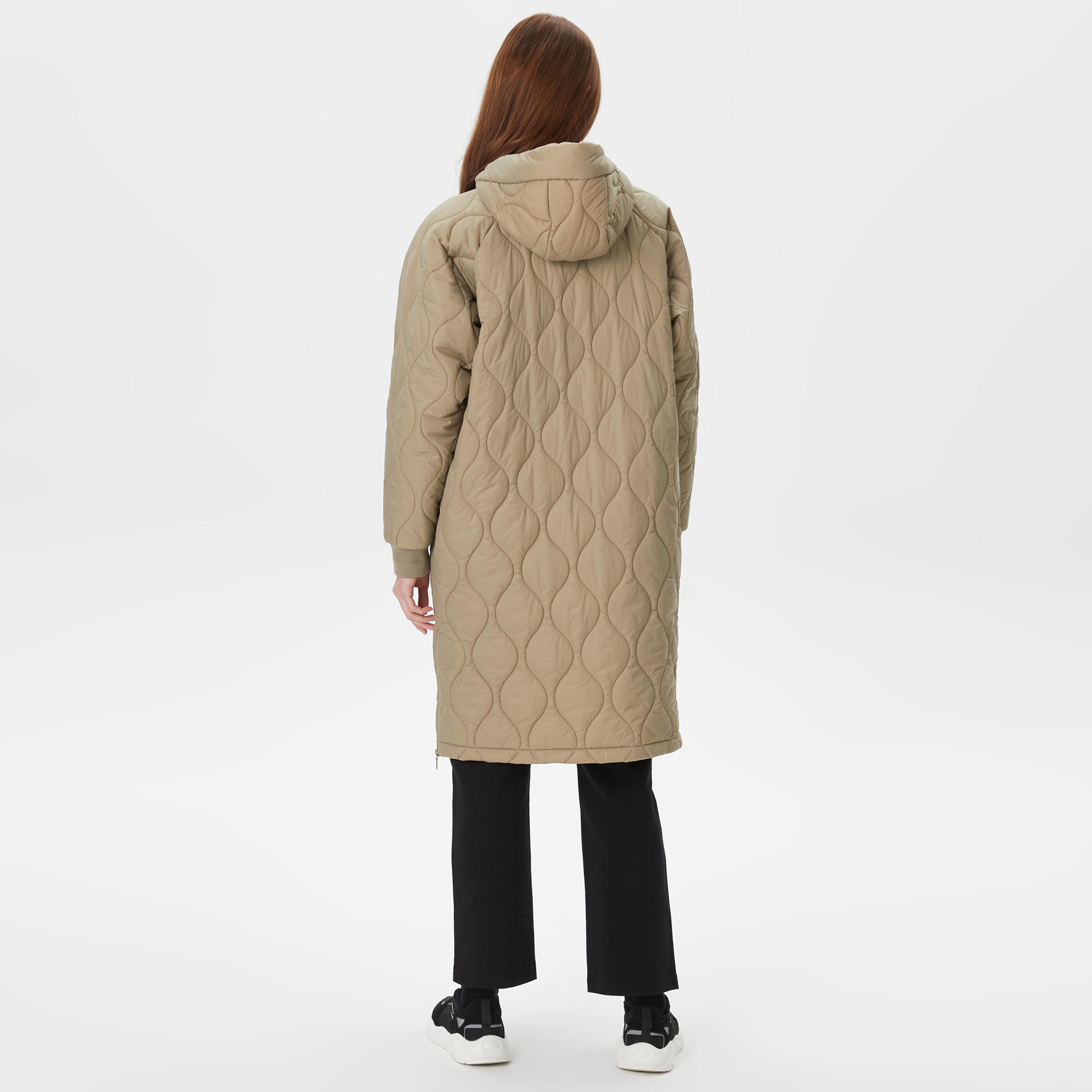 Nautica Kadın Krem Oversize Mont