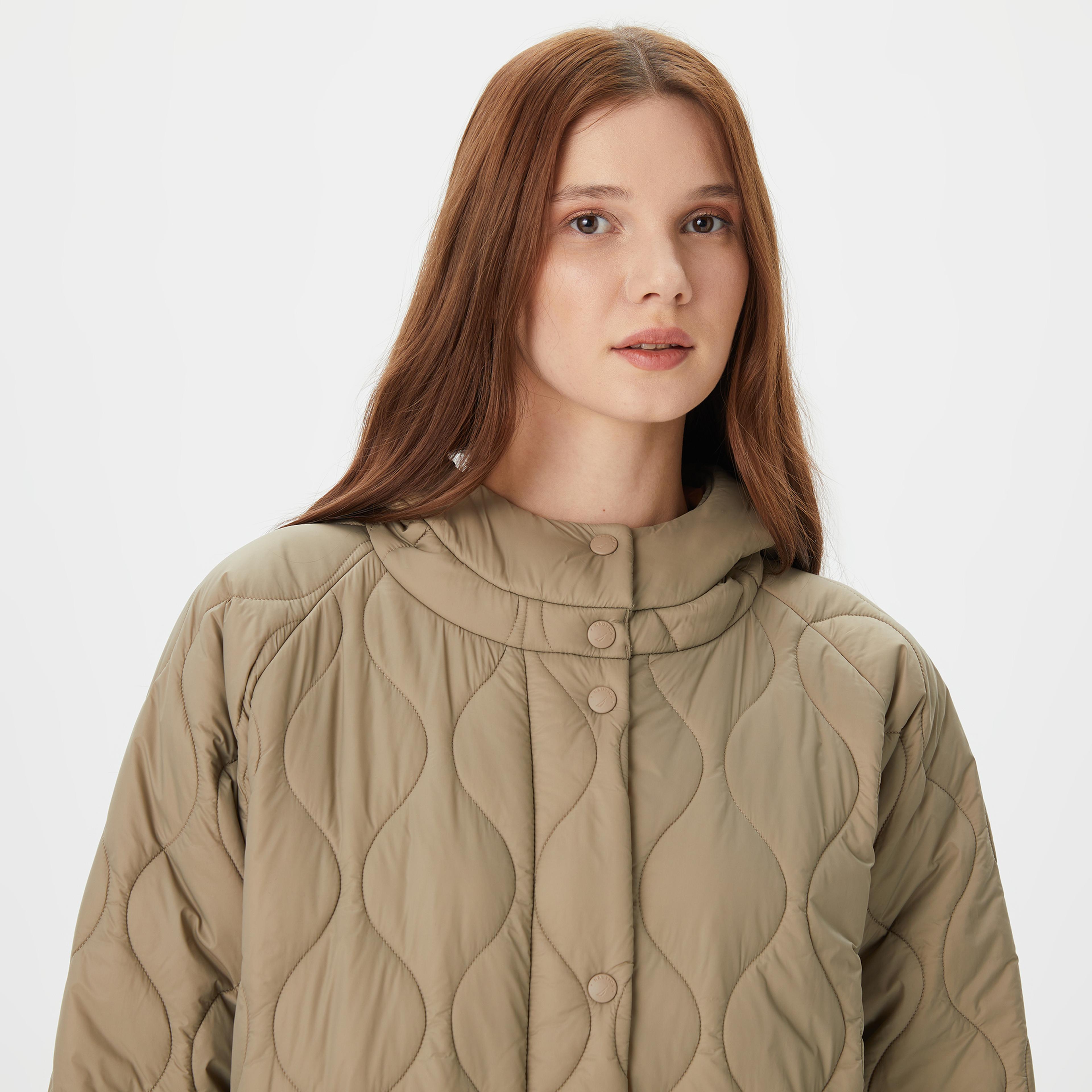 Nautica Kadın Krem Oversize Mont