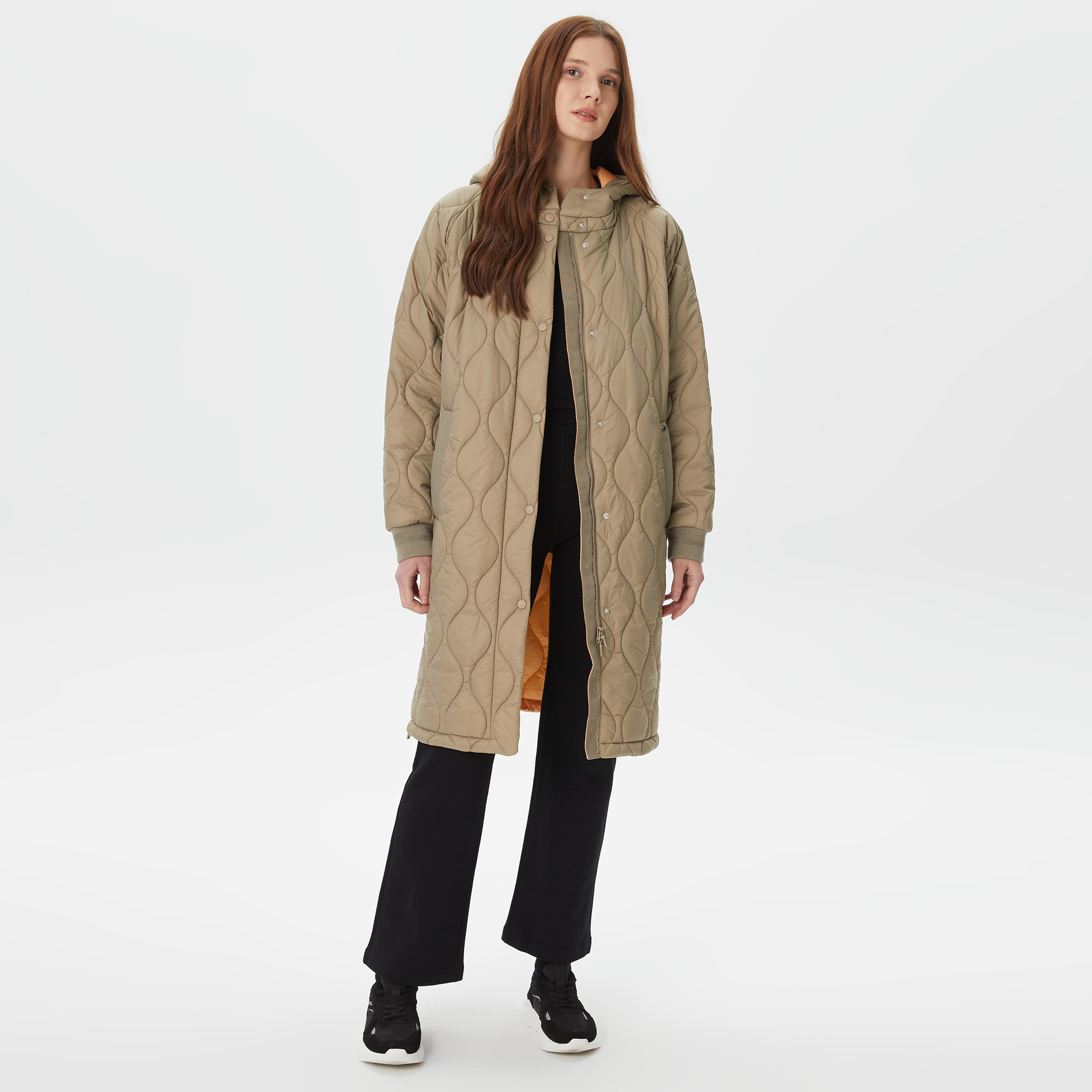 Nautica Kadın Krem Oversize Mont