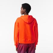 Lacoste Kadın Relaxed Fit Kapüşonlu Turuncu Sweatshirt