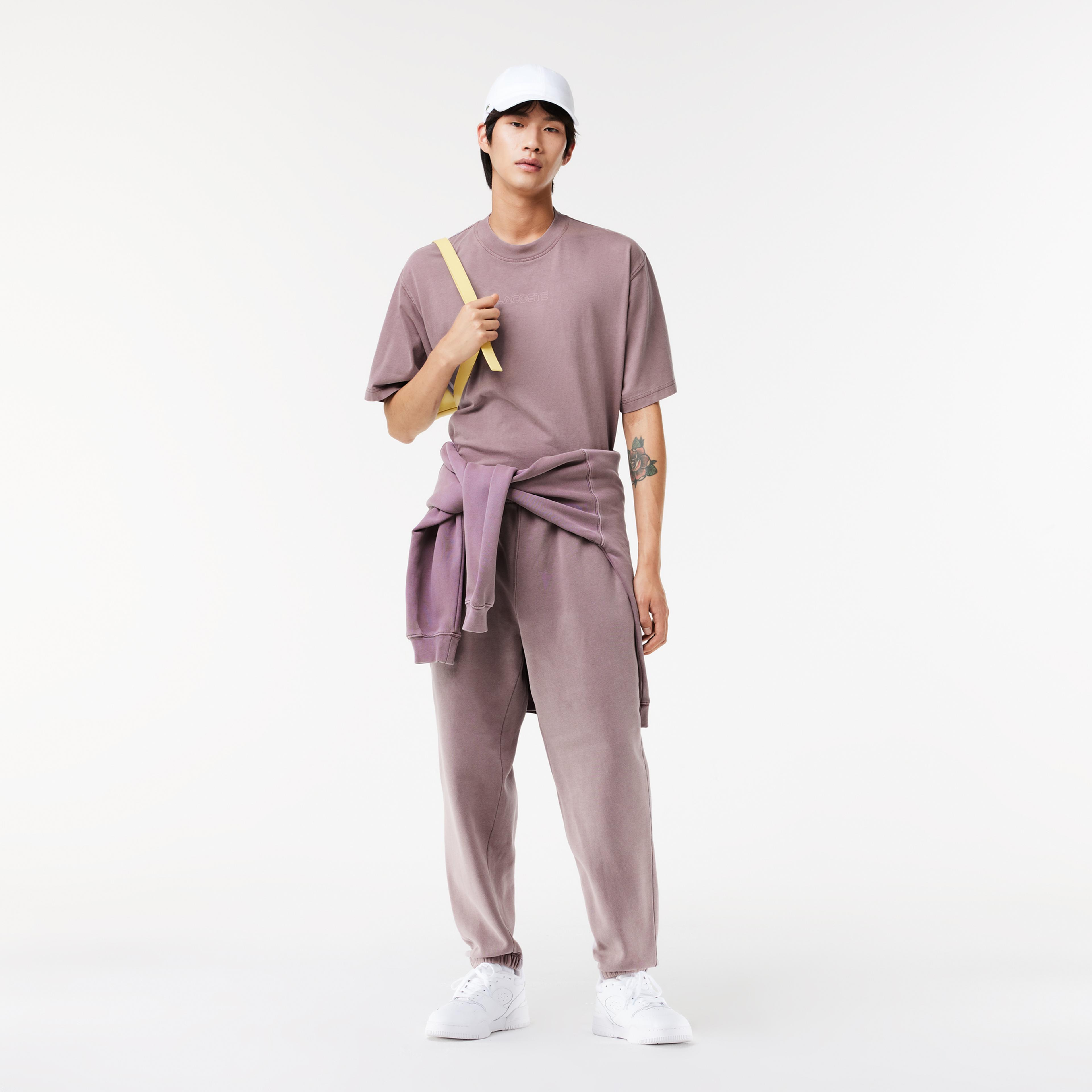 Lacoste Neo Heritage Unisex Loose Fit Bisiklet Yaka Baskılı Mor T-Shirt