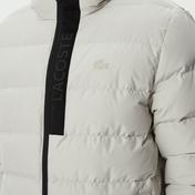 Lacoste Erkek Kapüşonlu Kapitone Açık Gri Mont