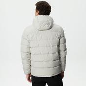 Lacoste Erkek Kapüşonlu Kapitone Açık Gri Mont