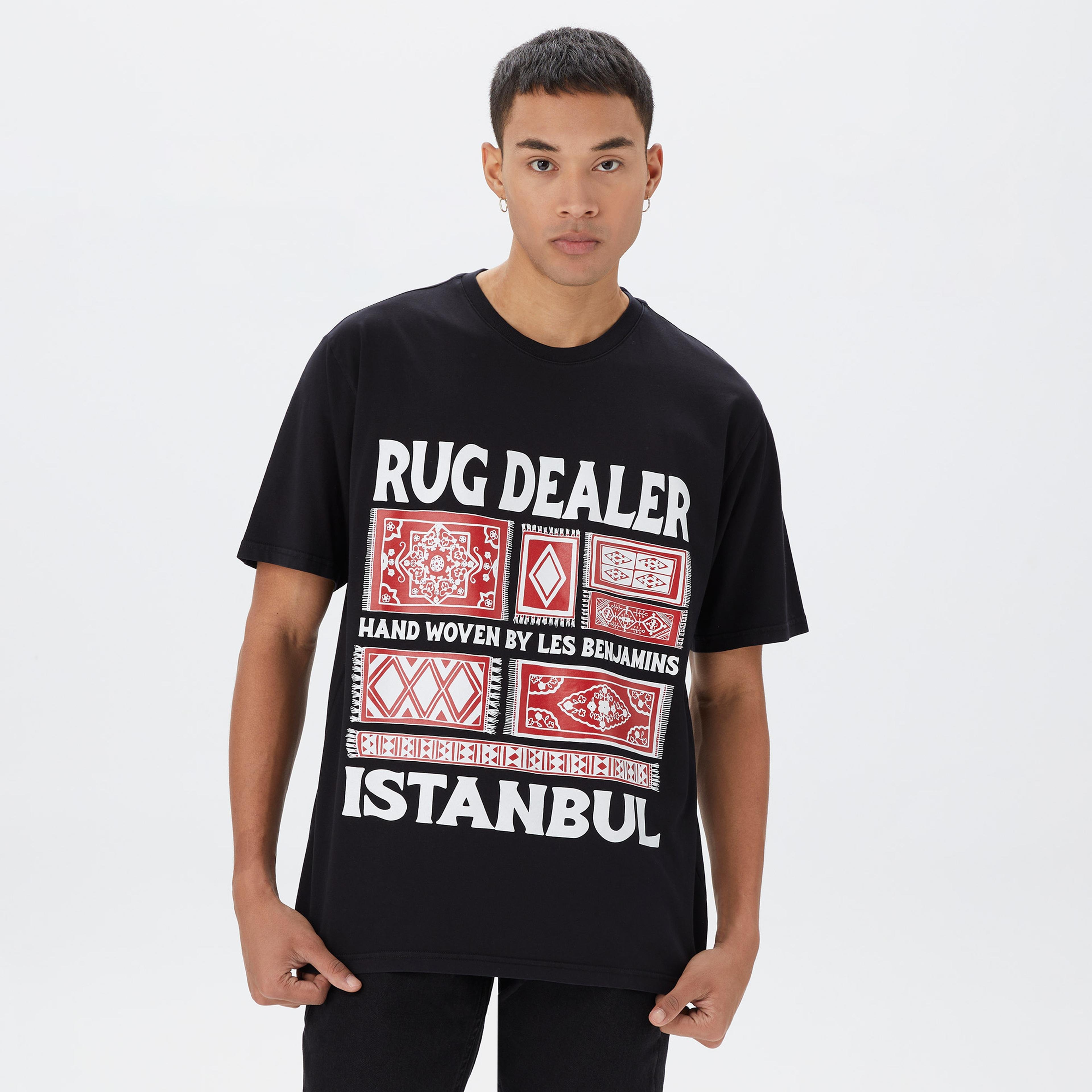 Les Benjamins x Market Rug Dealer Istanbul Unisex Siyah T-Shirt