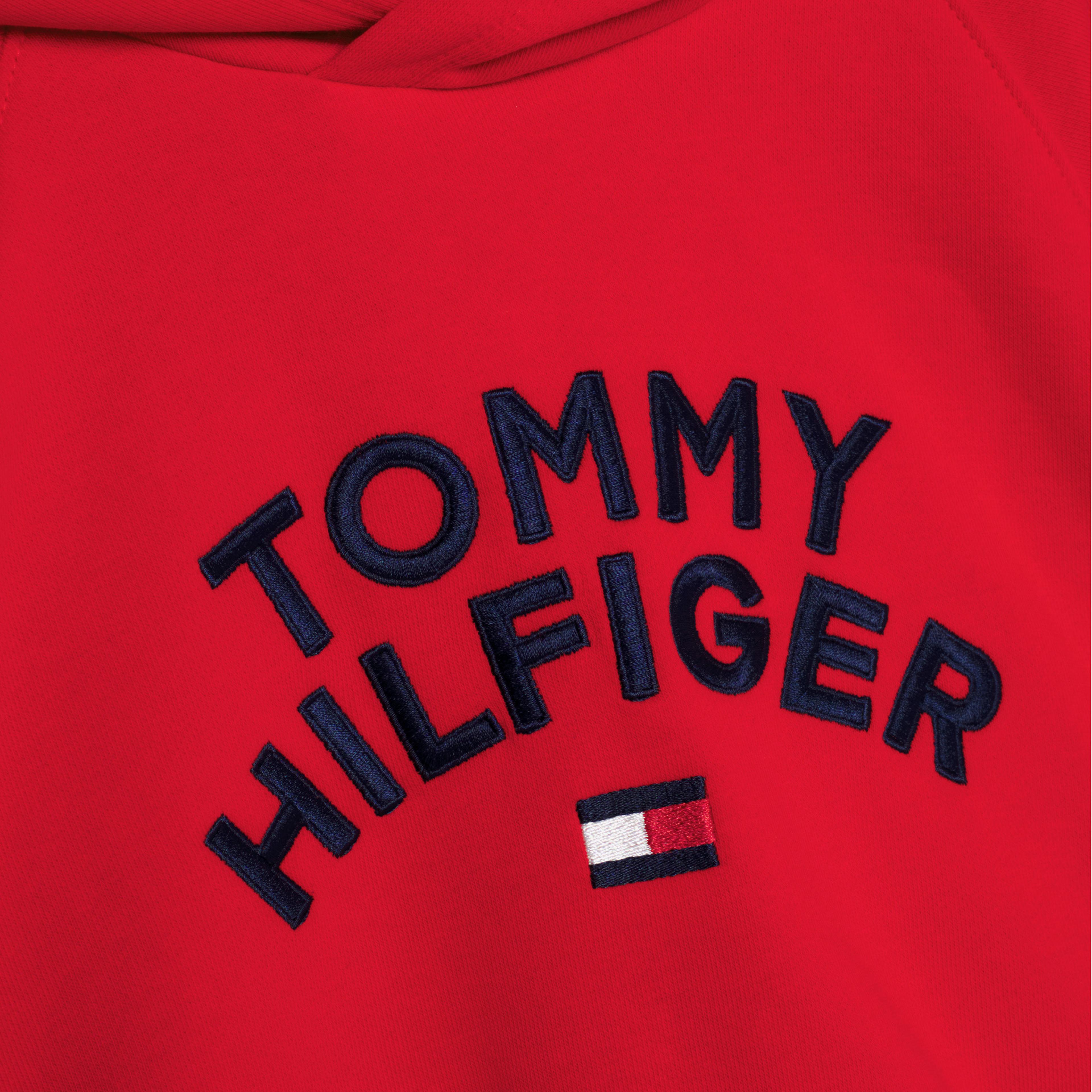 Tommy Hilfiger Flag Hoodie Kız Çocuk Turuncu Sweatshirt