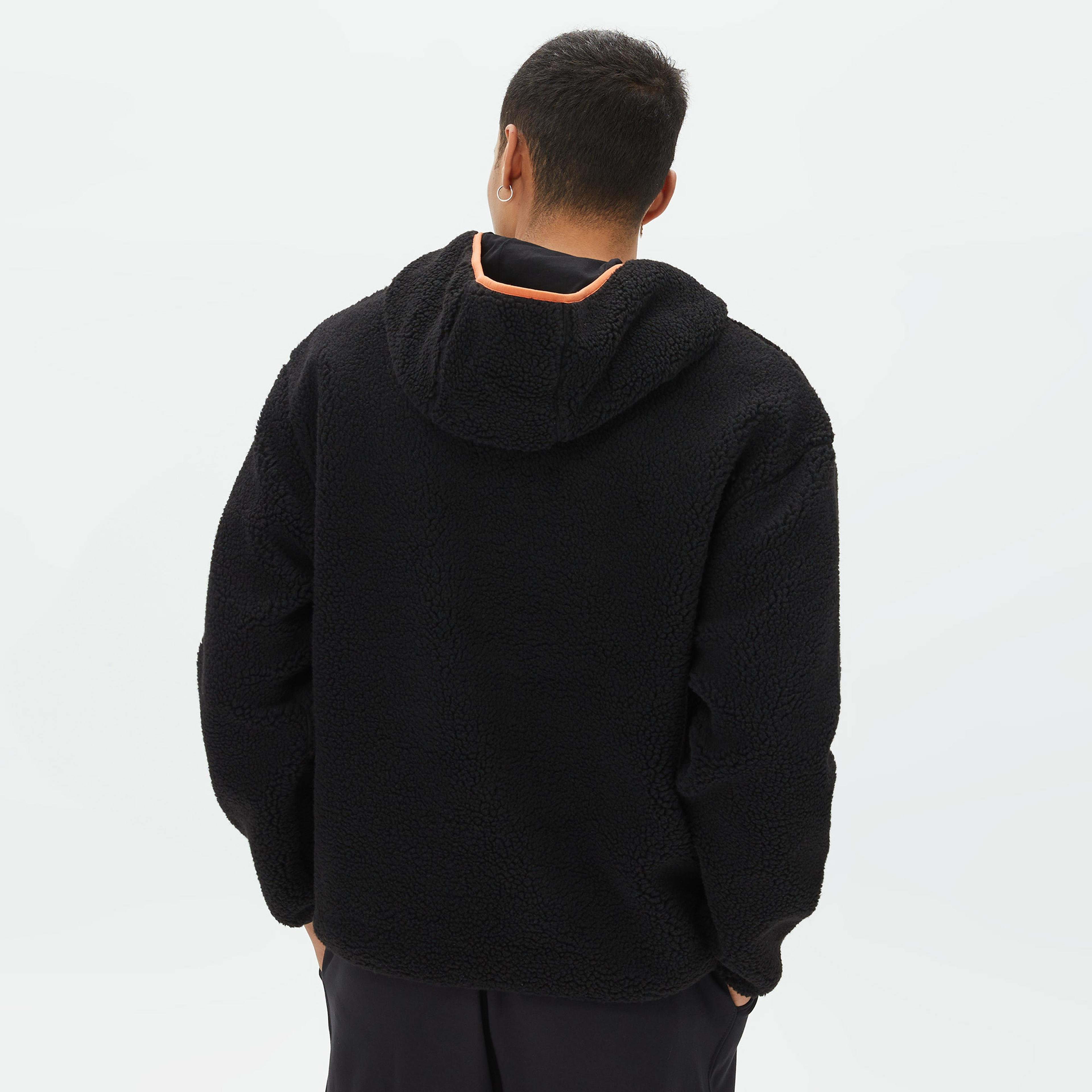 Calvin Klein Jeans Sherpa Half Zip Hoodie Erkek Siyah Sweatshirt