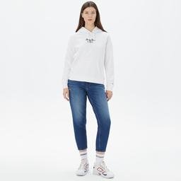 Tommy Jeans Bxy Essential Logo 2+ Hoodie Kadın Beyaz Sweatshirt