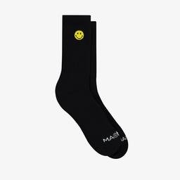 Market Smiley Small Patch Erkek Siyah Çorap
