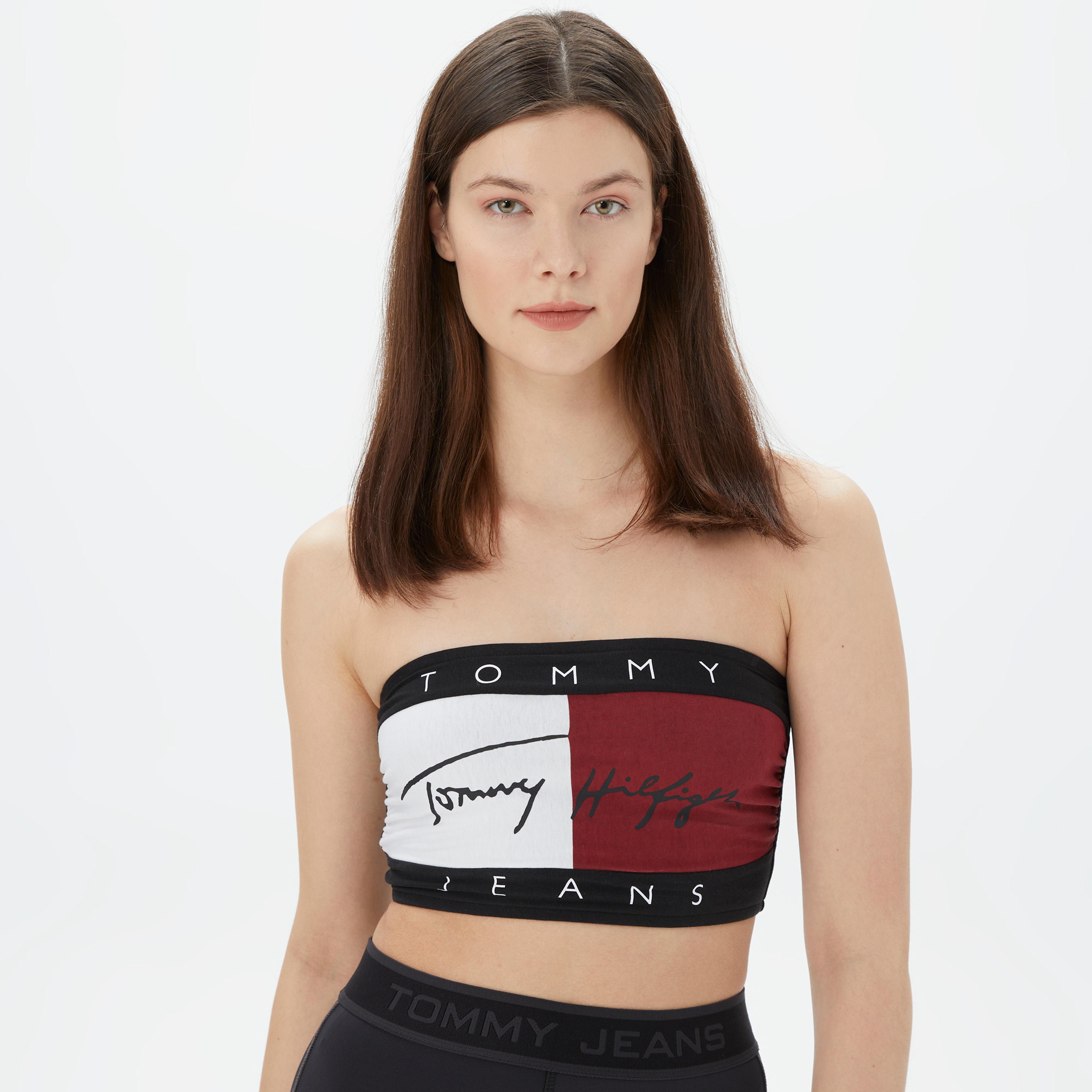 Tommy Jeans Bandeau Kadın Siyah Bra