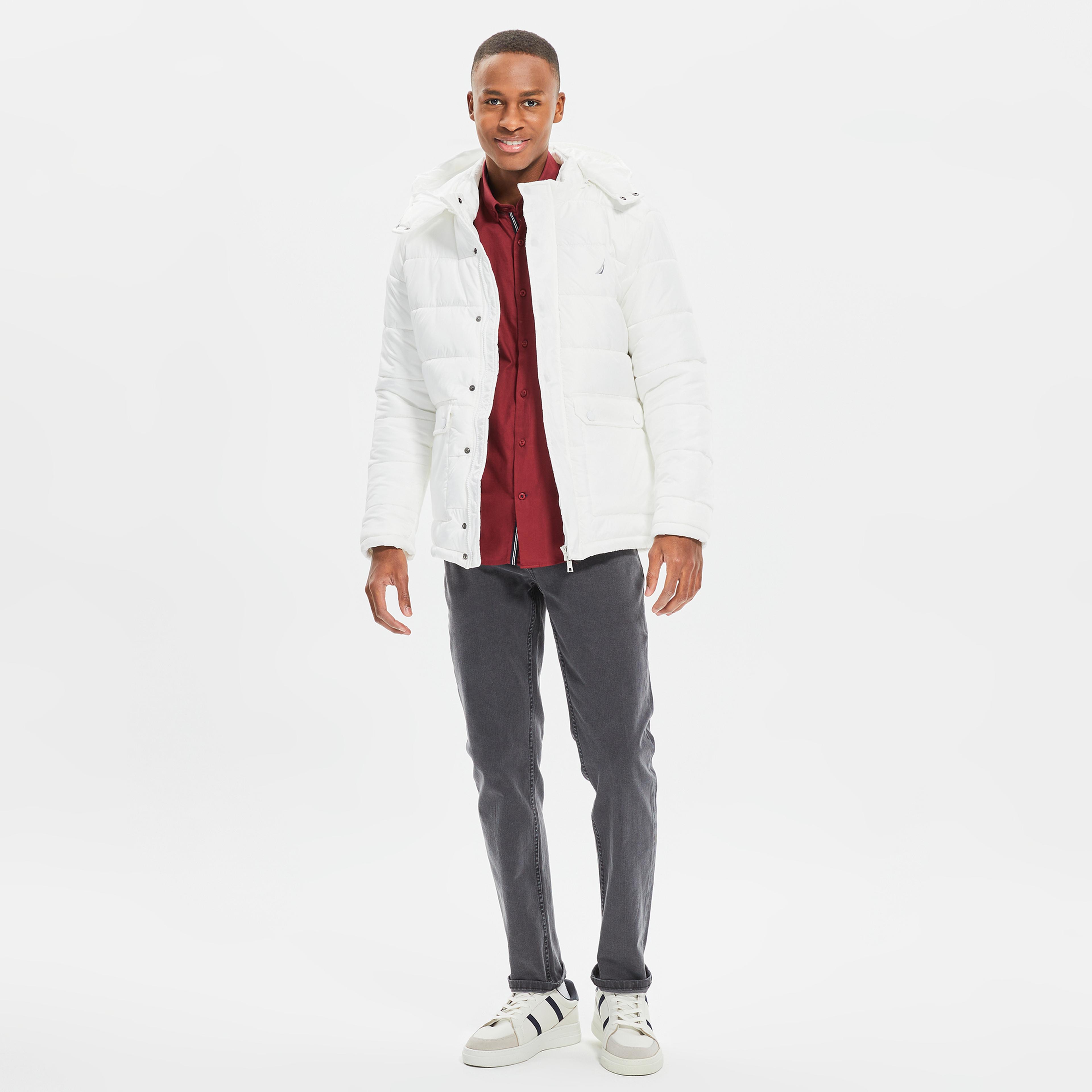 NAUTICA ERKEK BEYAZ UZUN KOLLU STANDART FIT MONT