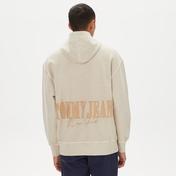 Tommy Jeans Relax Tonal Badge Hoodie Erkek Bej Sweatshirt