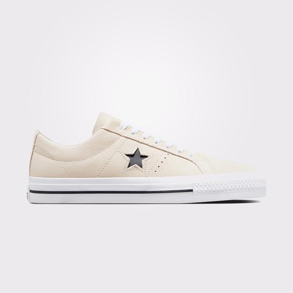 Converse Cons One Star Pro Suede Unisex Krem Sneaker