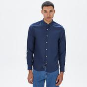 Scotch & Soda linen shirt with sleeve roll-up Erkek Mavi Gömlek