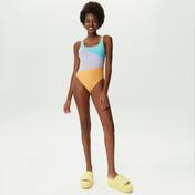 Quiksilver Colorblock Party One Pıece Kadın Açık Mavi Mor Turuncu Mayo