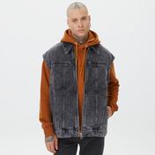 Calvin Klein Jeans Oversized Zip Denim Erkek Gri Yelek