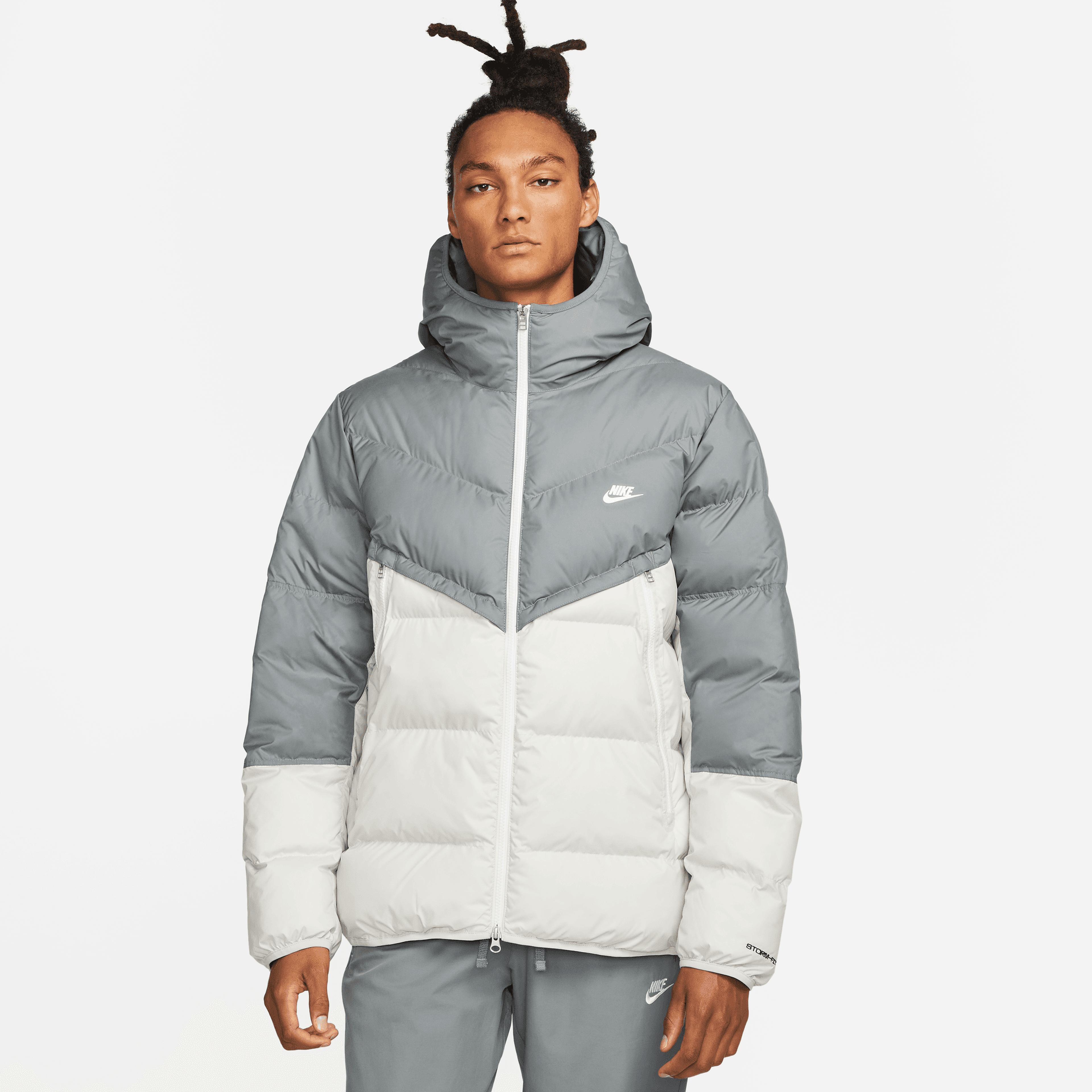 Nike Sportswear Storm-fıt Windrunner Erkek Gri/Beyaz Mont