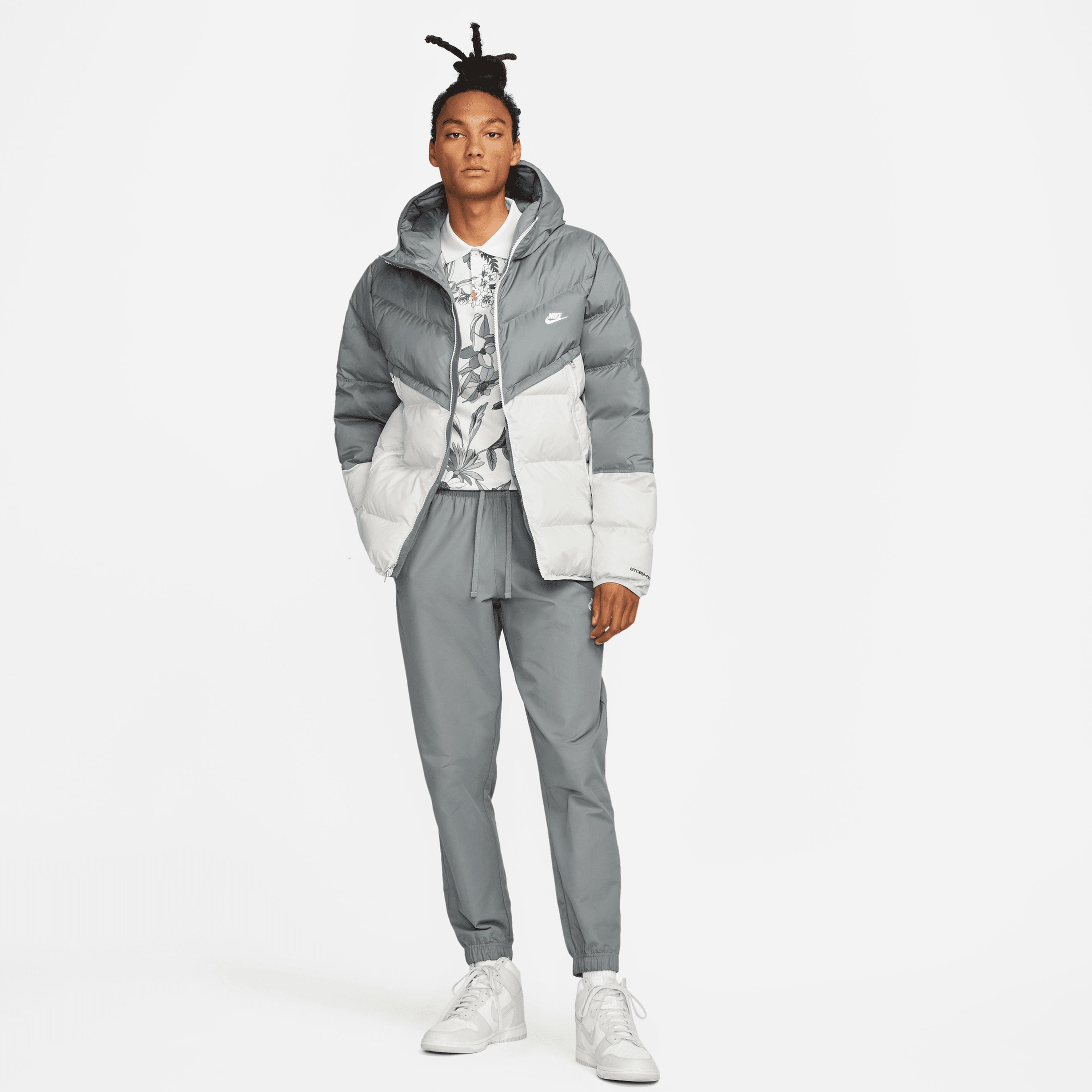 Nike Sportswear Storm-fıt Windrunner Erkek Gri/Beyaz Mont