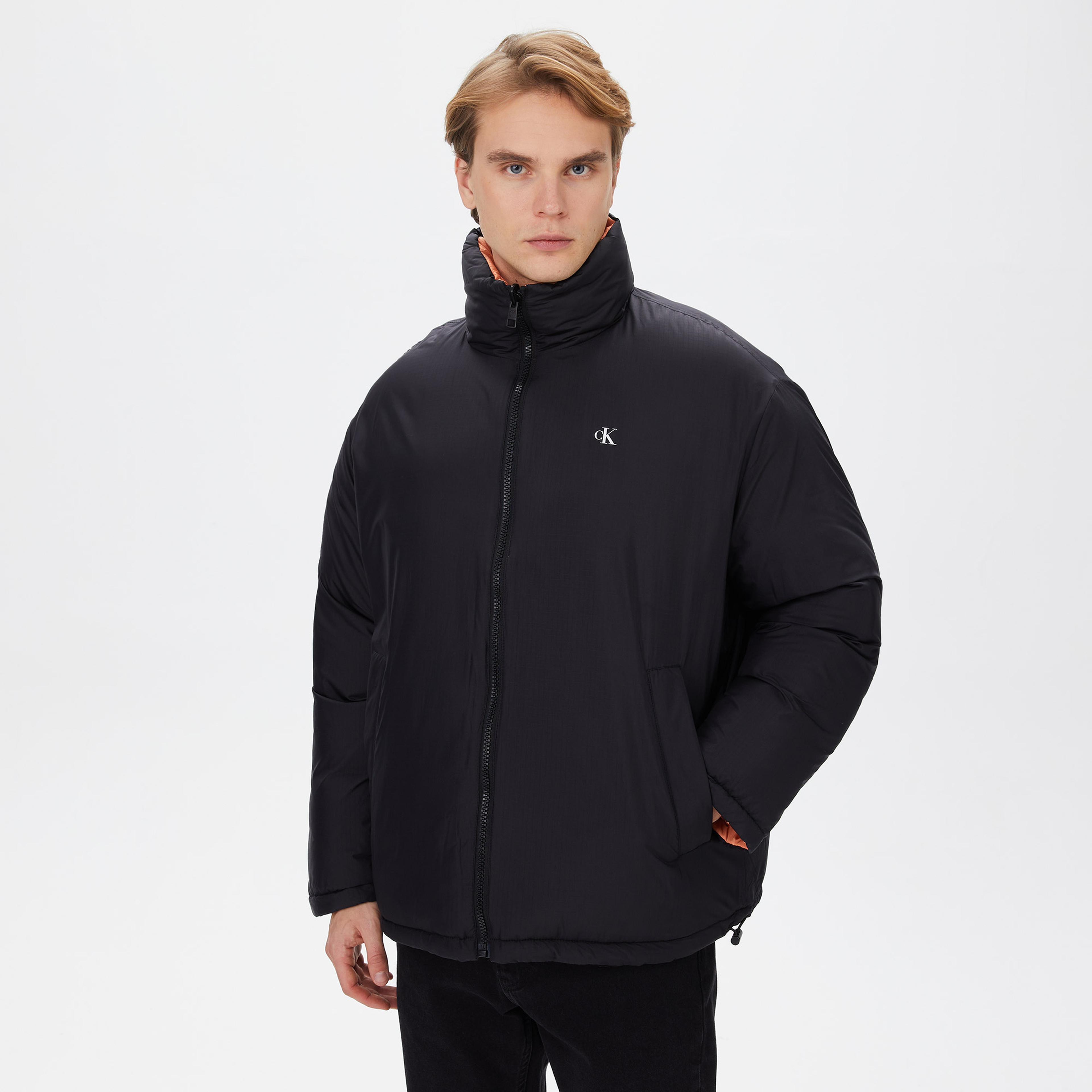 Calvin Klein Jeans Reversible 90S Puffer Erkek Siyah Mont