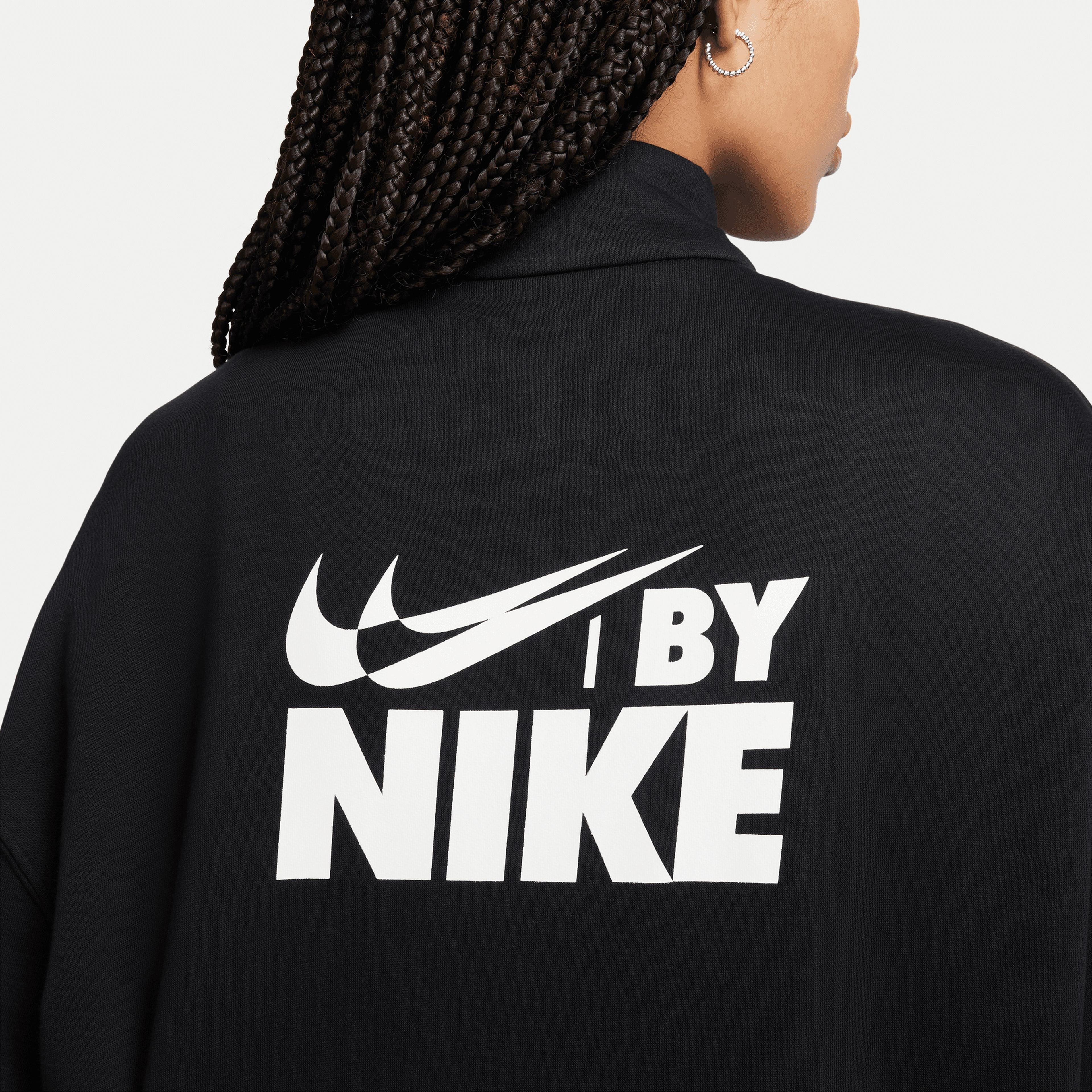 Nike Sportswear Oversized 1/4-Zip Fleece Top Kadın Siyah Sweatshirt