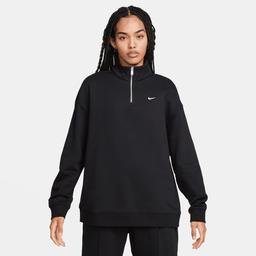 Nike Sportswear Oversized 1/4-Zip Fleece Top Kadın Siyah Sweatshirt