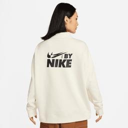 Nike Sportswear Oversized 1/4-Zip Fleece Top Kadın Beyaz Sweatshirt