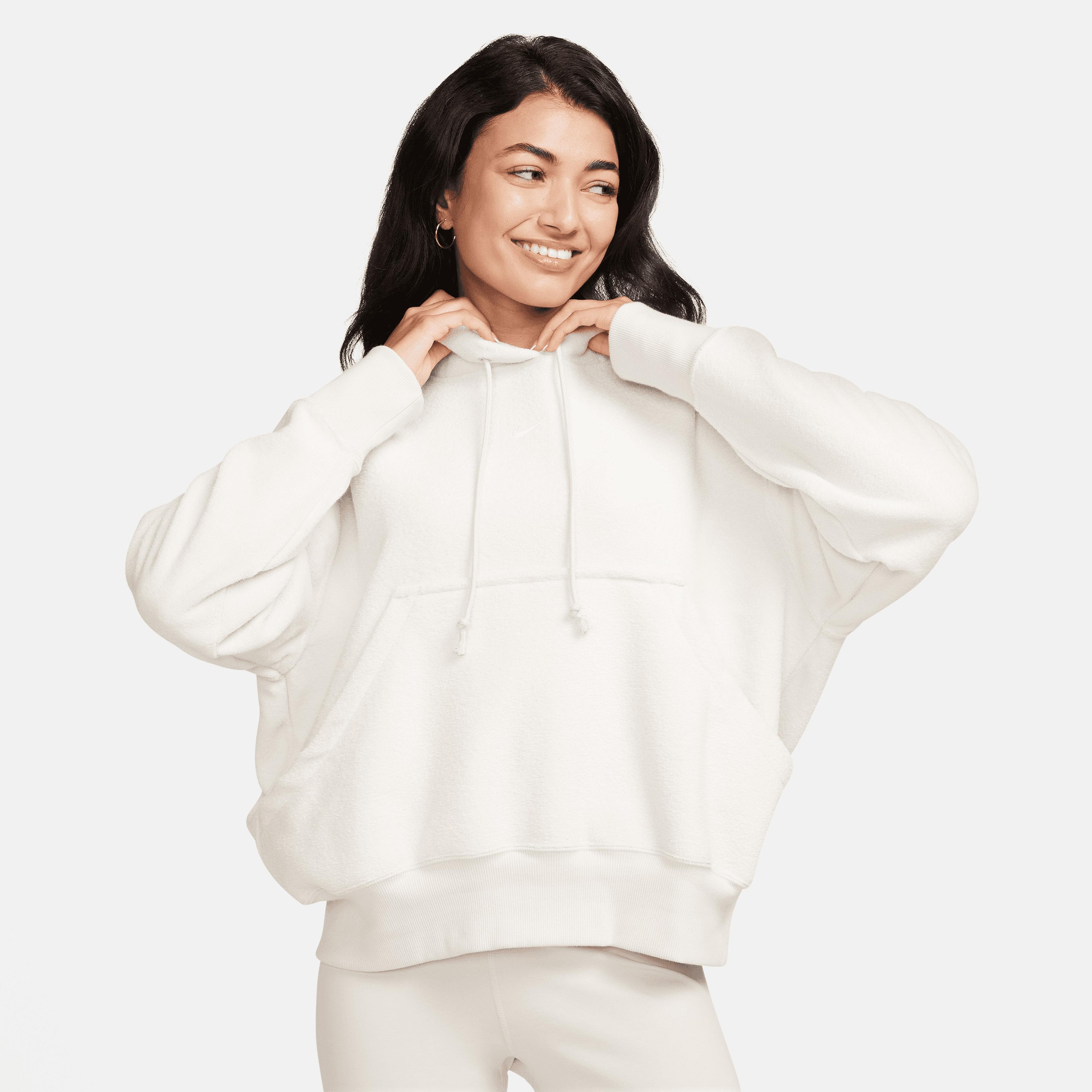 Nike Sportswear Phoenix Plush Sportswear Kadın Beyaz Hoodie