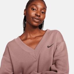 Nike Sportswear Phoenix Fleece Kadın Kahverengi Crop Sweatshirt