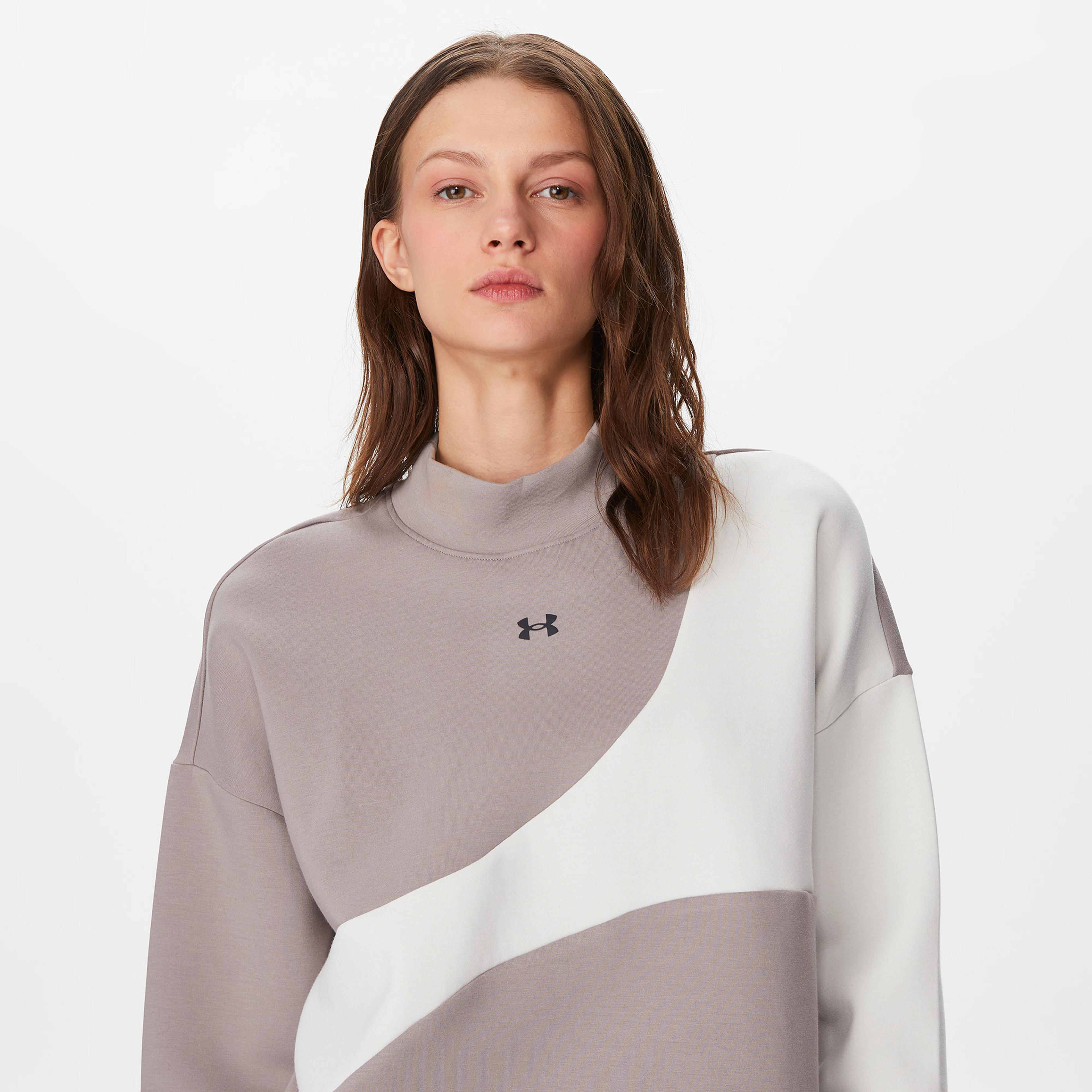 Under Armour Unstoppable Fleece Knit Kadın Gri Sweatshirt