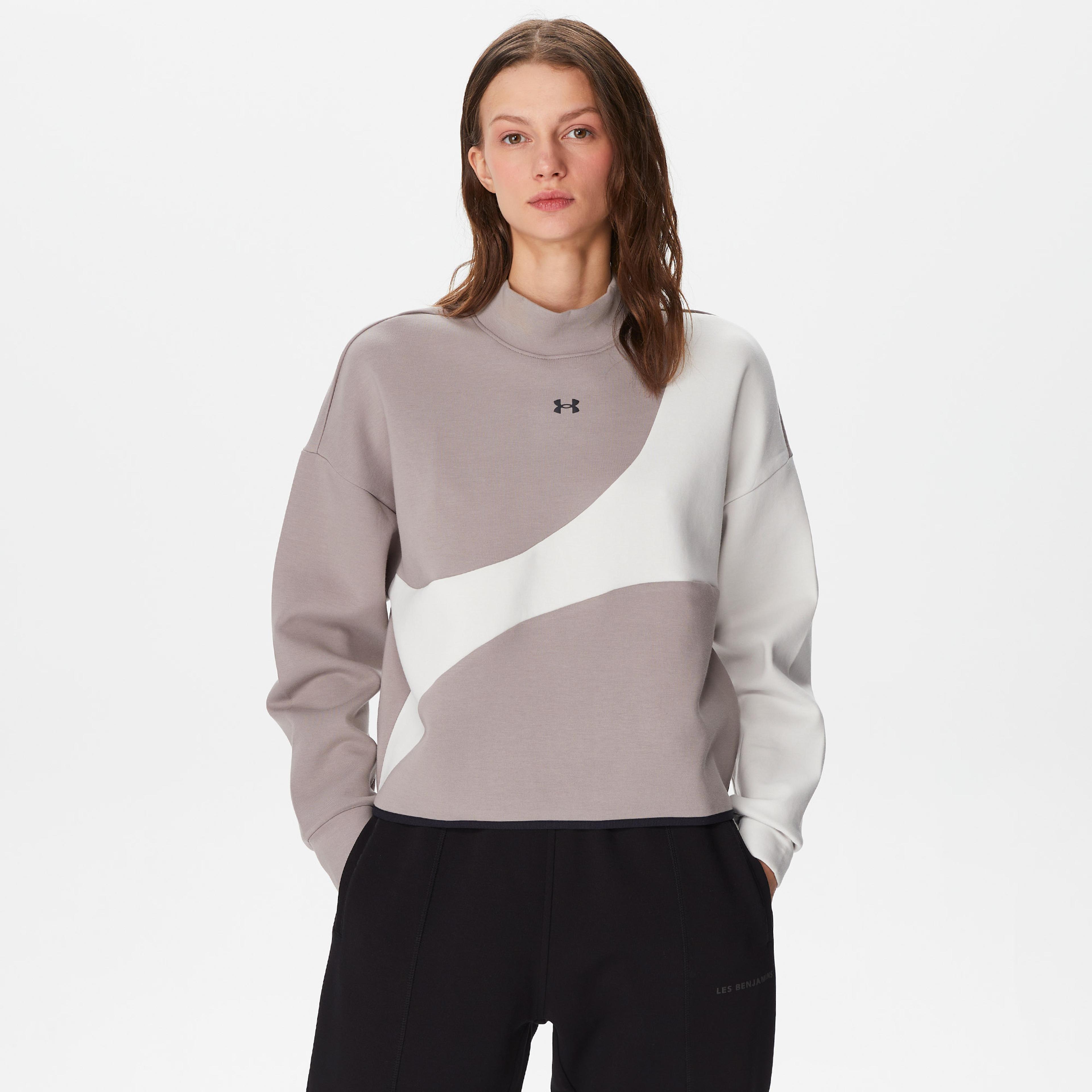 Under Armour Unstoppable Fleece Knit Kadın Gri Sweatshirt