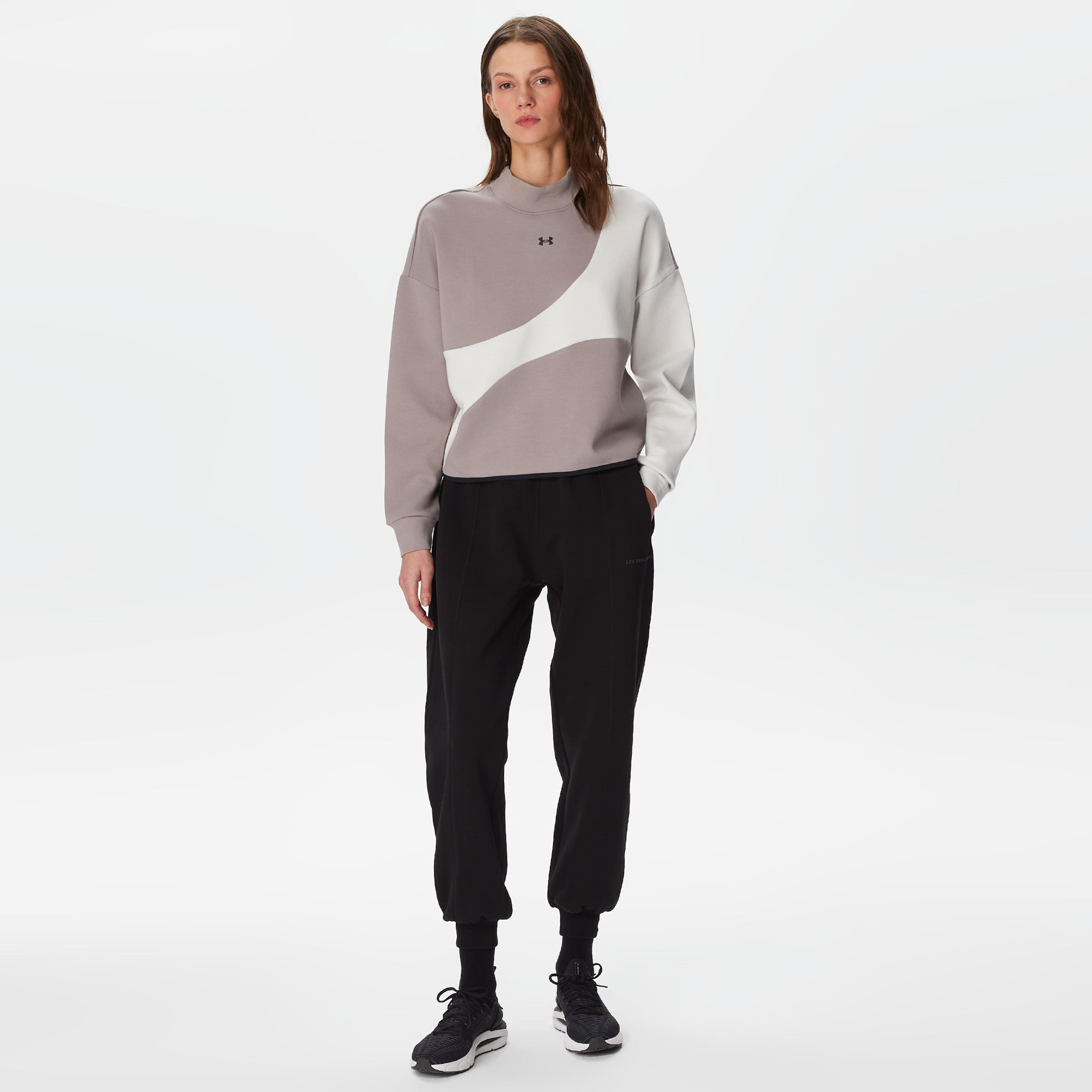 Under Armour Unstoppable Fleece Knit Kadın Gri Sweatshirt