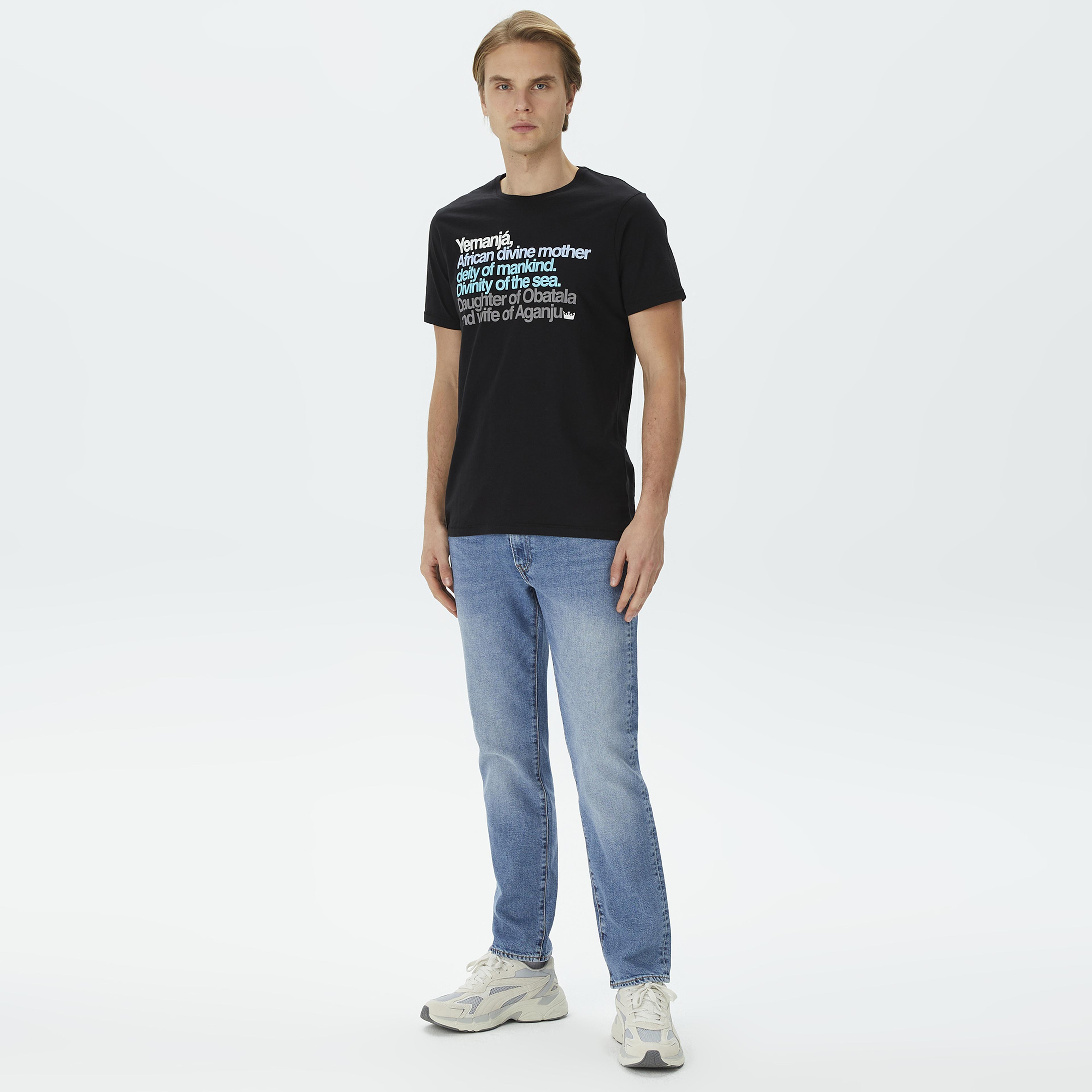 Superfly Erkek Siyah Günlük T-Shirt