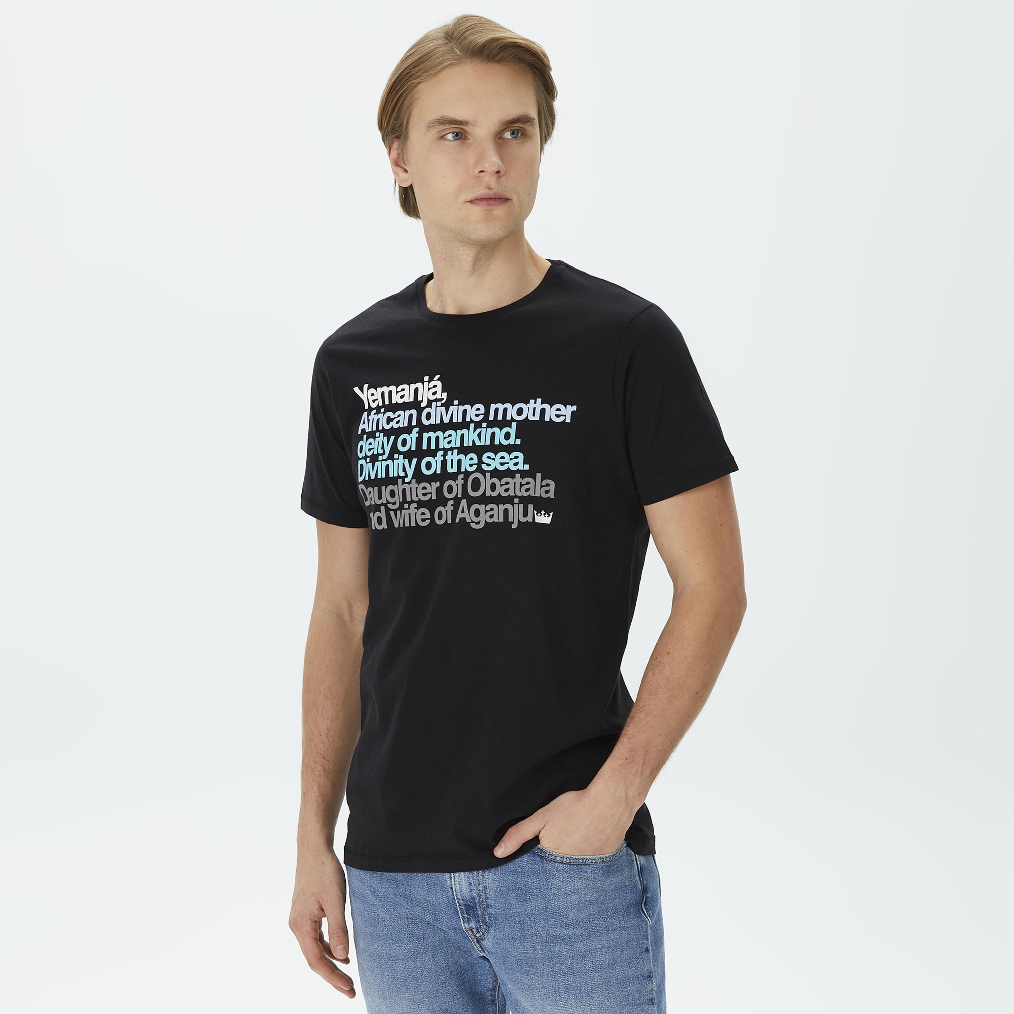 Superfly Erkek Siyah Günlük T-Shirt
