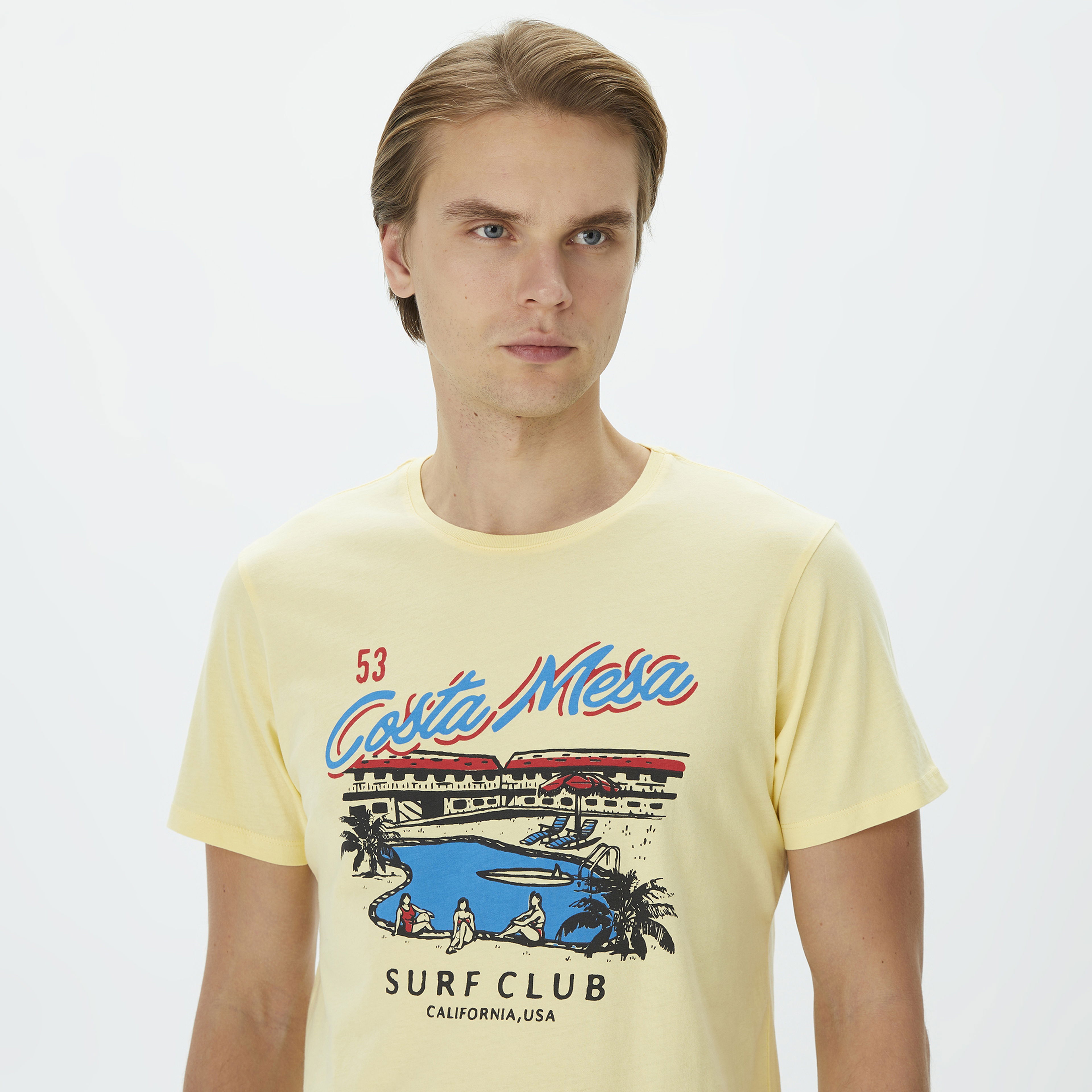 Superfly Erkek Sarı Günlük T-Shirt