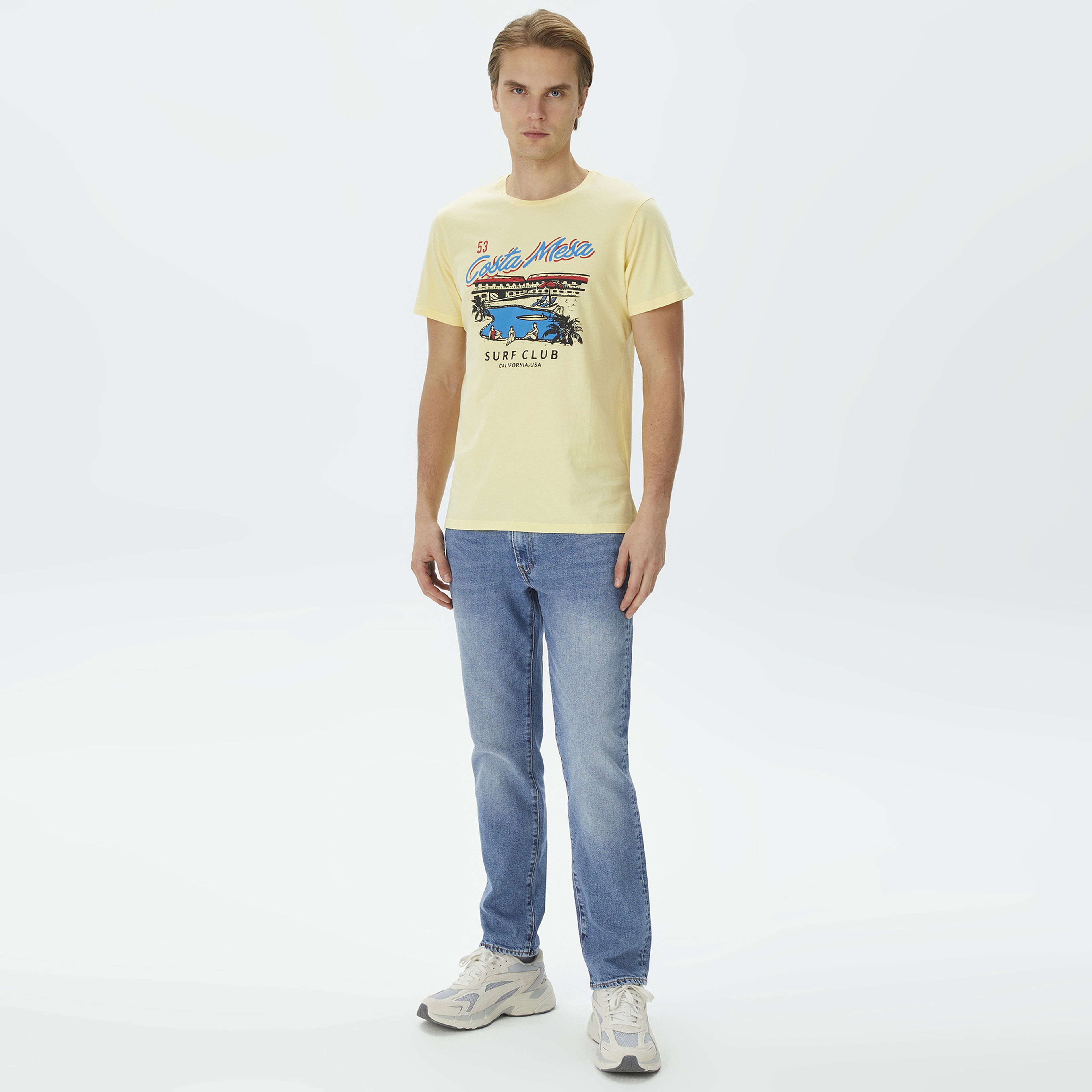 Superfly Erkek Sarı Günlük T-Shirt