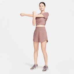 Nike One Dri-FIT Ultra Yüksek Belli 8 cm Slip Astarlı Kadın Kahverengi Şort