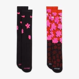 Nike Dri-FIT Everyday Plus Flower Power Yastıklamalı Crew 2li Unisex Renkli Çorap