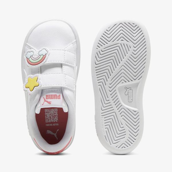 Puma Smash 3.0 Badges Bebek Beyaz Spor Ayakkabı_4