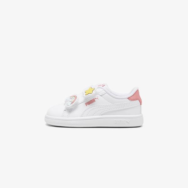 Puma Smash 3.0 Badges Bebek Beyaz Spor Ayakkabı_3