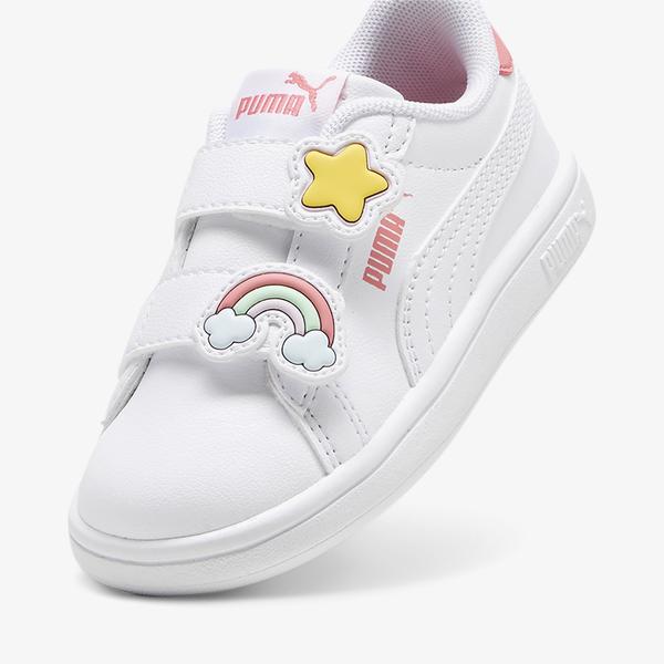 Puma Smash 3.0 Badges Bebek Beyaz Spor Ayakkabı_5