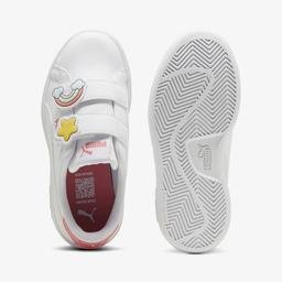 Puma Smash 3.0 Badges Çocuk Beyaz Spor Ayakkabı