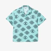 Lacoste Relaxed Fit Erkek Desenli Yeşil Gömlek