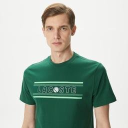 Lacoste Erkek Regular Fit Bisiklet Yaka Baskılı Yeşil T-Shirt