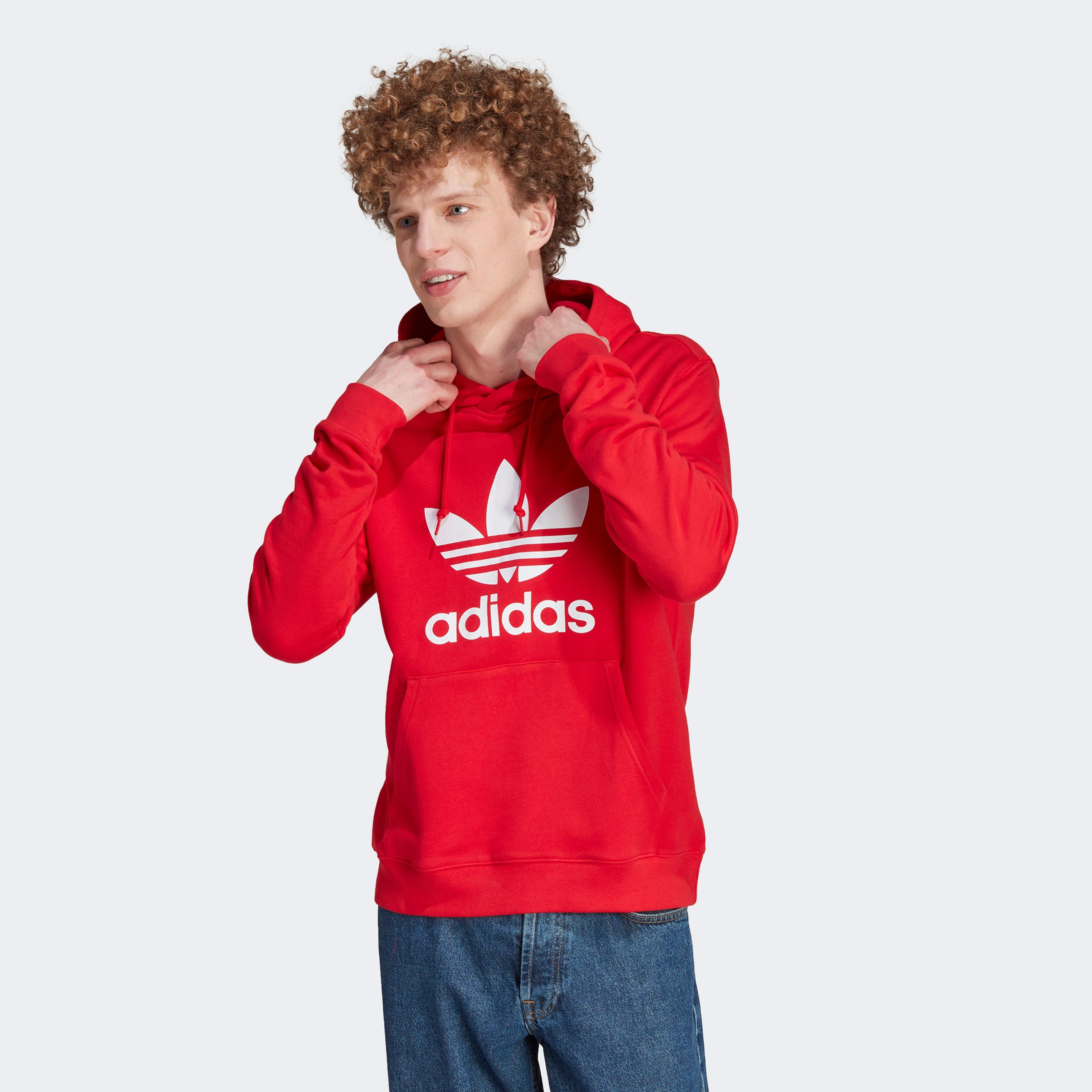 adidas Trefoil Hoodie Erkek Kırmızı Sweatshirt
